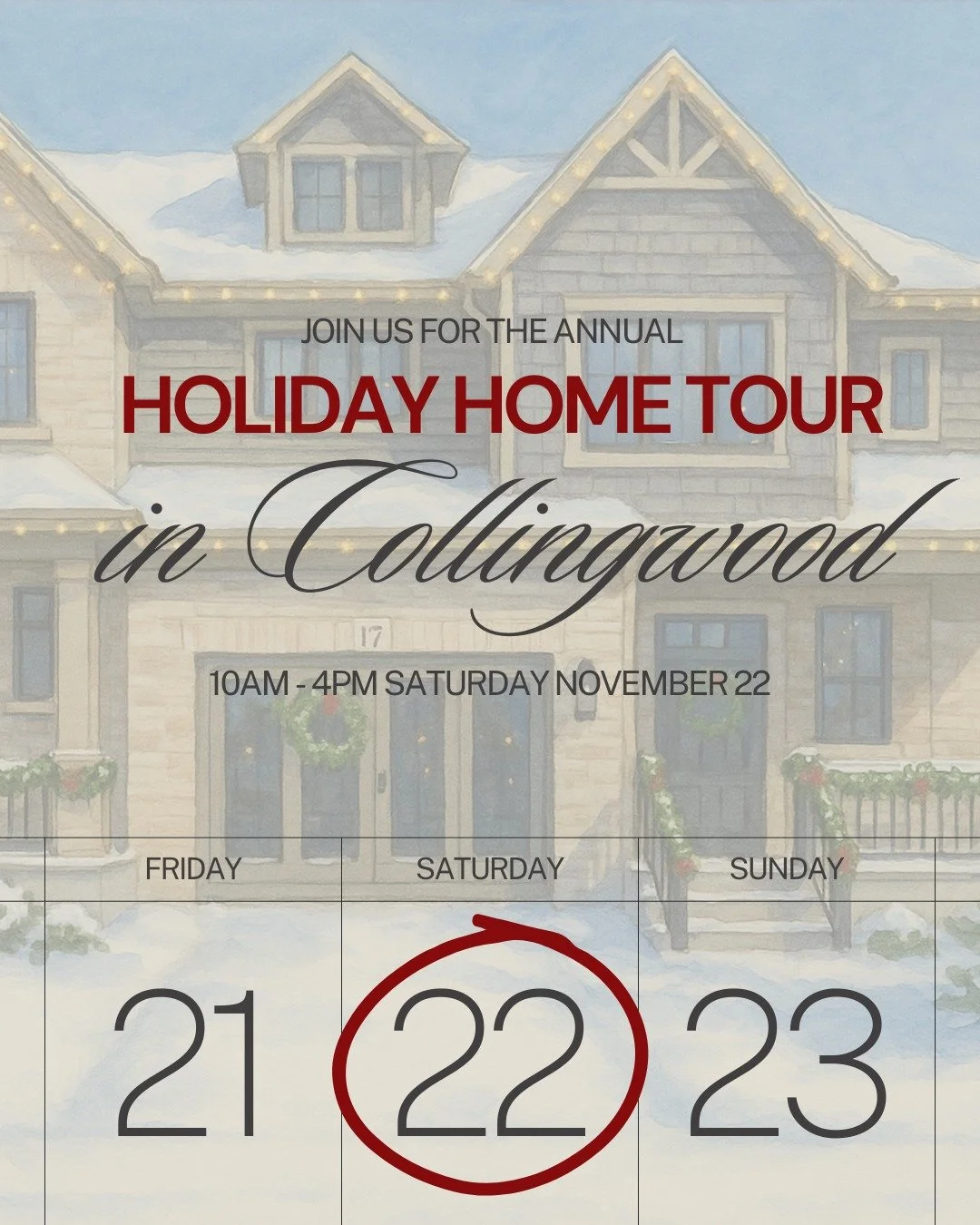 We are proud to participate in our local communities fundraising Holiday Home Tours! 🎄✨ Purchase tickets to visit our Model Homes &amp; other local homes decorated for the season!

❄️ Collingwood Holiday House Tour by Royal Lepage Locations North
Sa