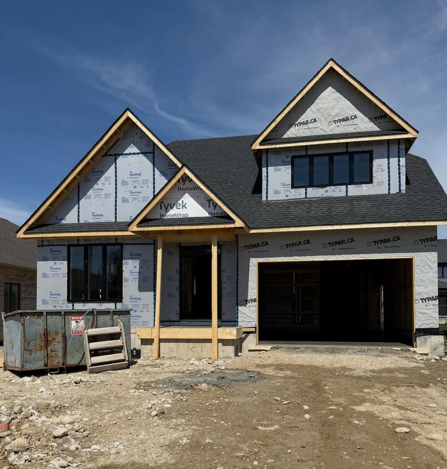 Our first Saugeen Model coming together in Carriage Crossing! 🔨 

This 1,754 sq ft, 3-bedroom home will be ready for an August occupancy. Tons of builder upgrades, vaulted living room ceiling, mudroom off the garage &amp; upstairs laundry. We&rsquo;