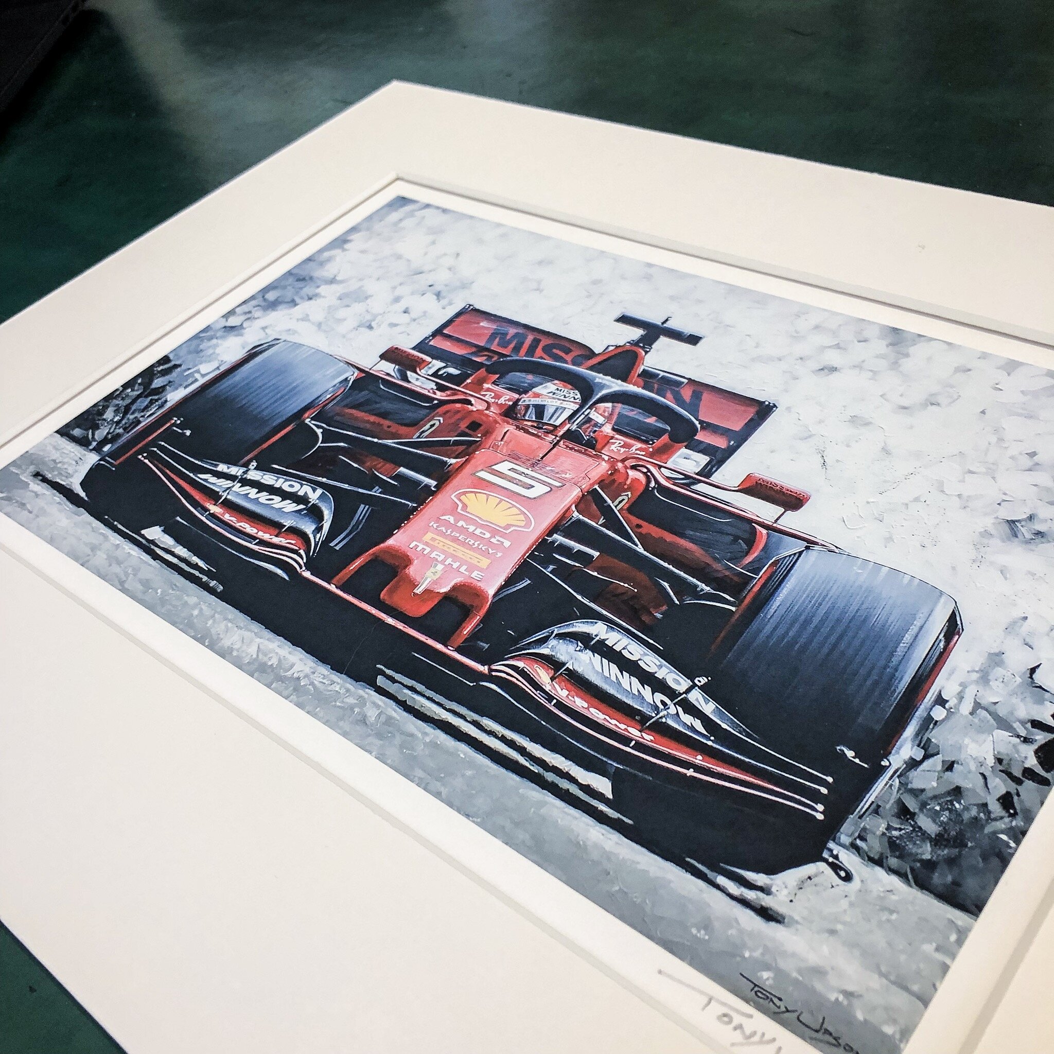 Limited Edition Mounted Print Of Formula One Driver Sebastian Vettel