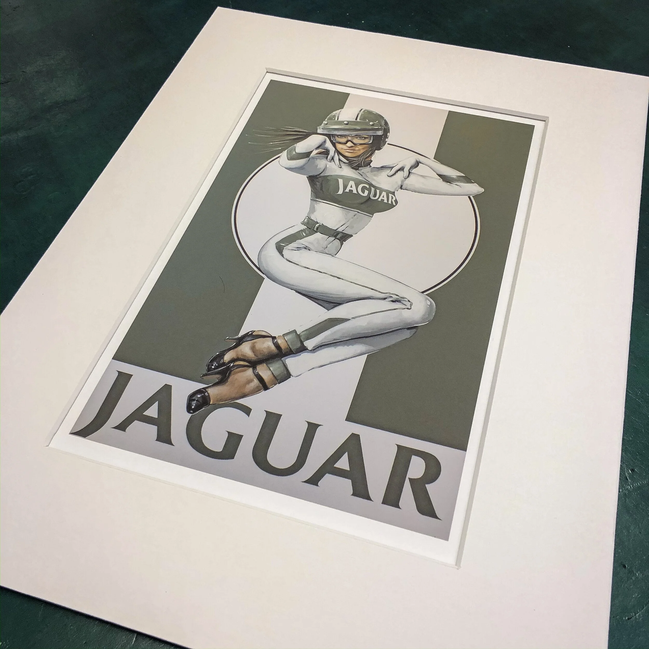 Jaguar Glamour Promotional Model Limited Edition Mounted Print