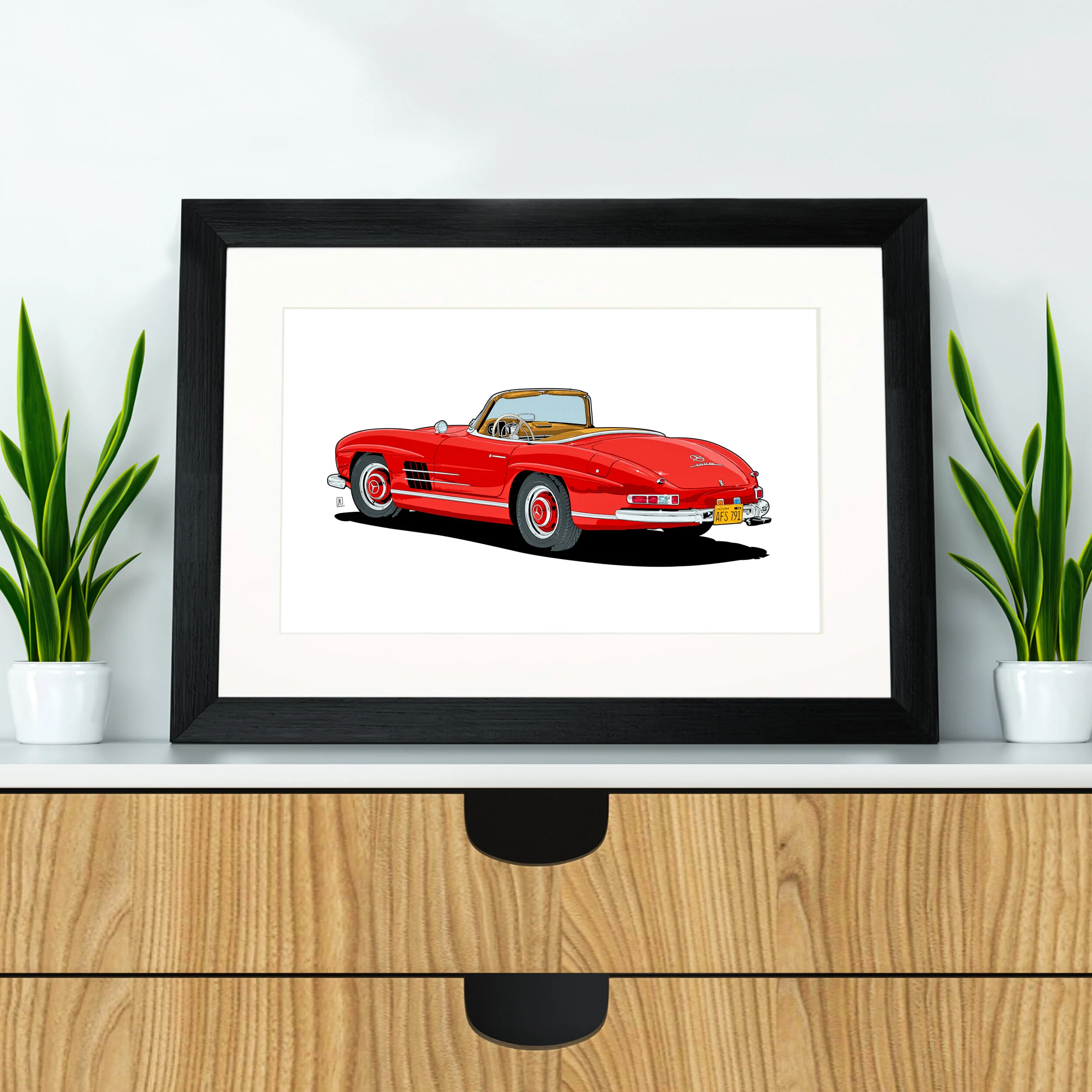 Mercedes 300 SL Roadster Framed.jpg