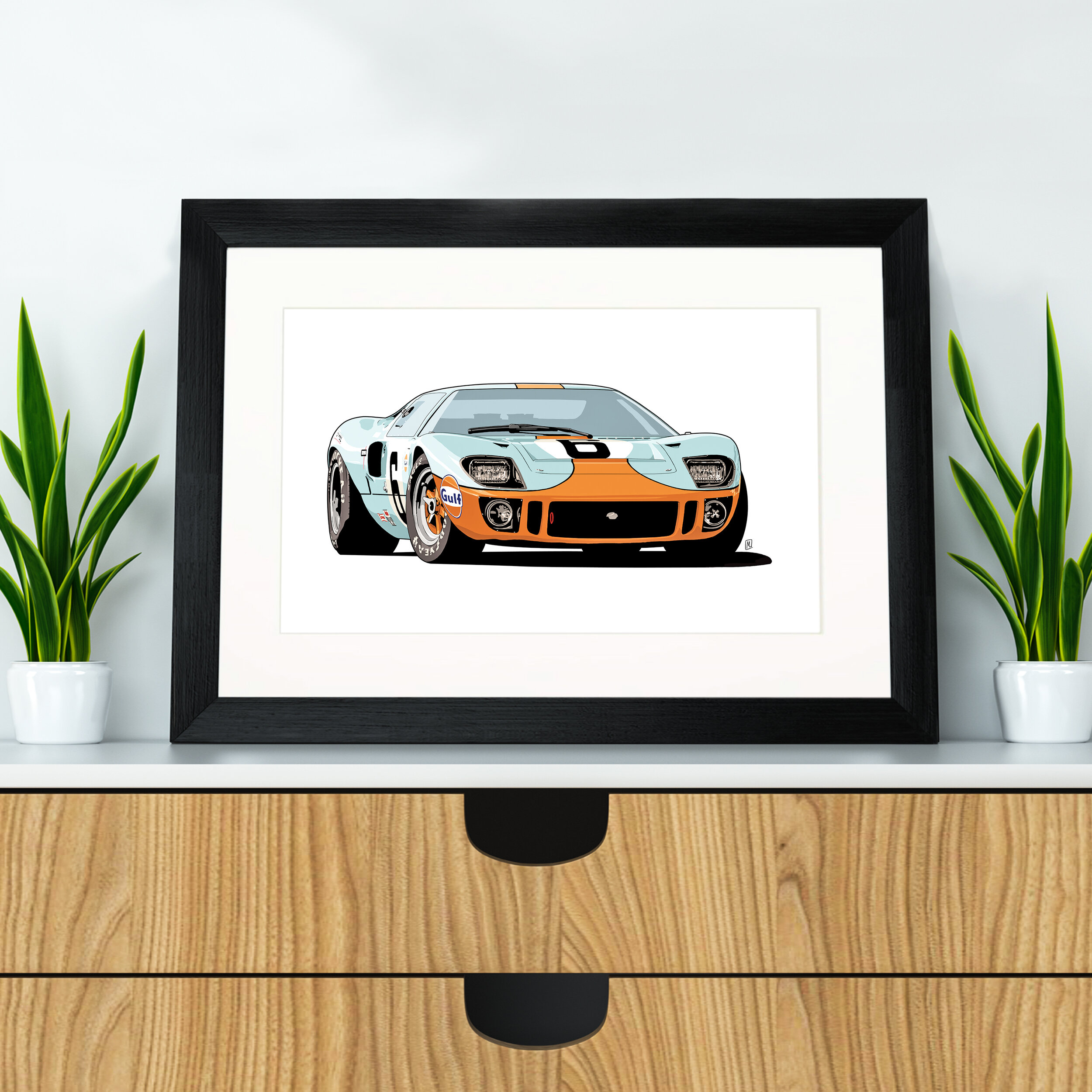 FORD ESCORT Mk1 MEXICO POSTER Car Silhouette A4 A3 A2 Art Print