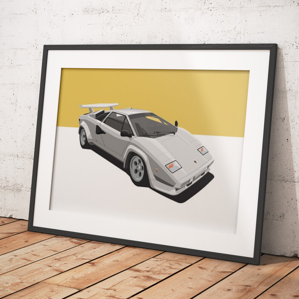 Supercar Poster de 4 voitures de sport Lamborghini Ferrari McLaren