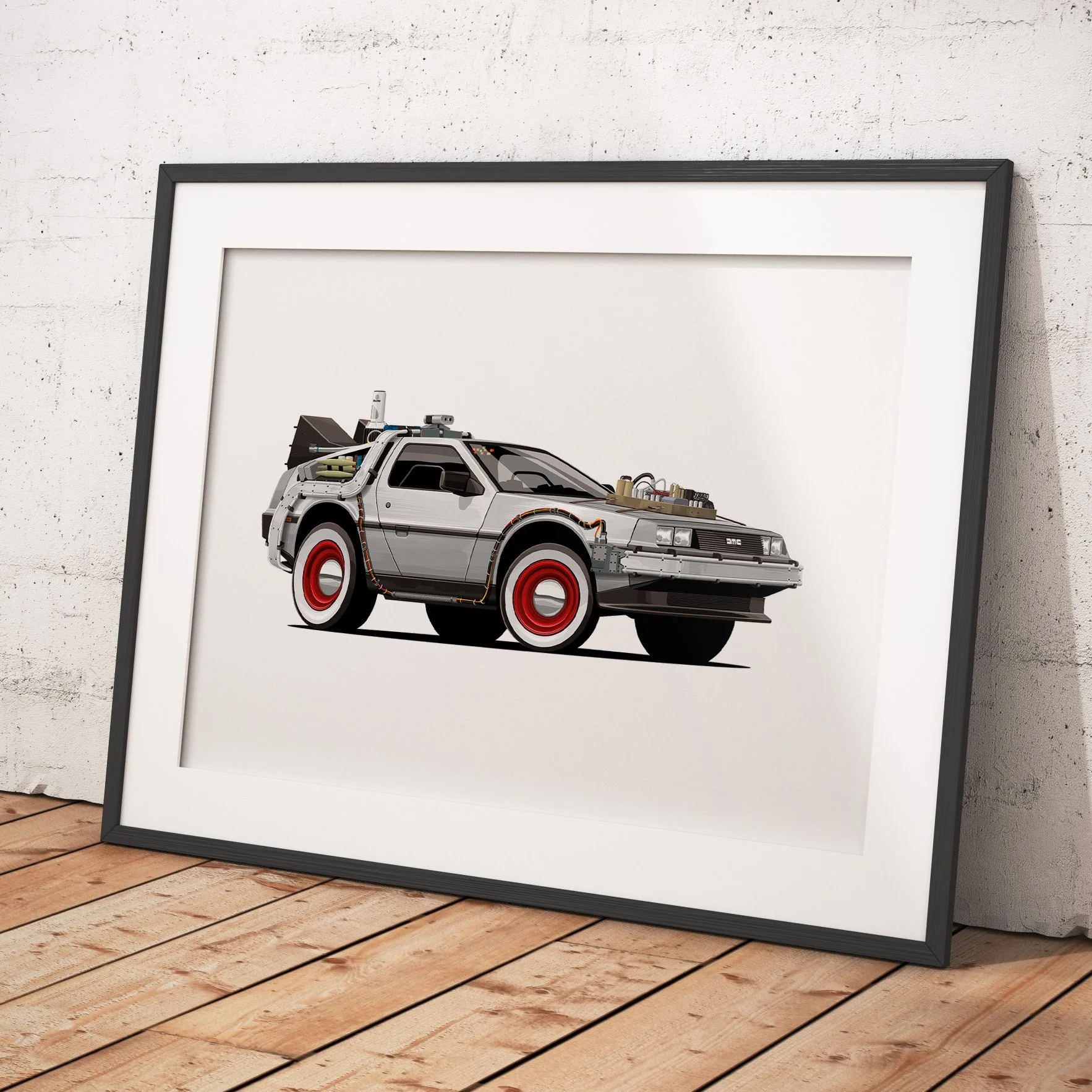 Delorean.WhiteWalls.Framed01.jpg