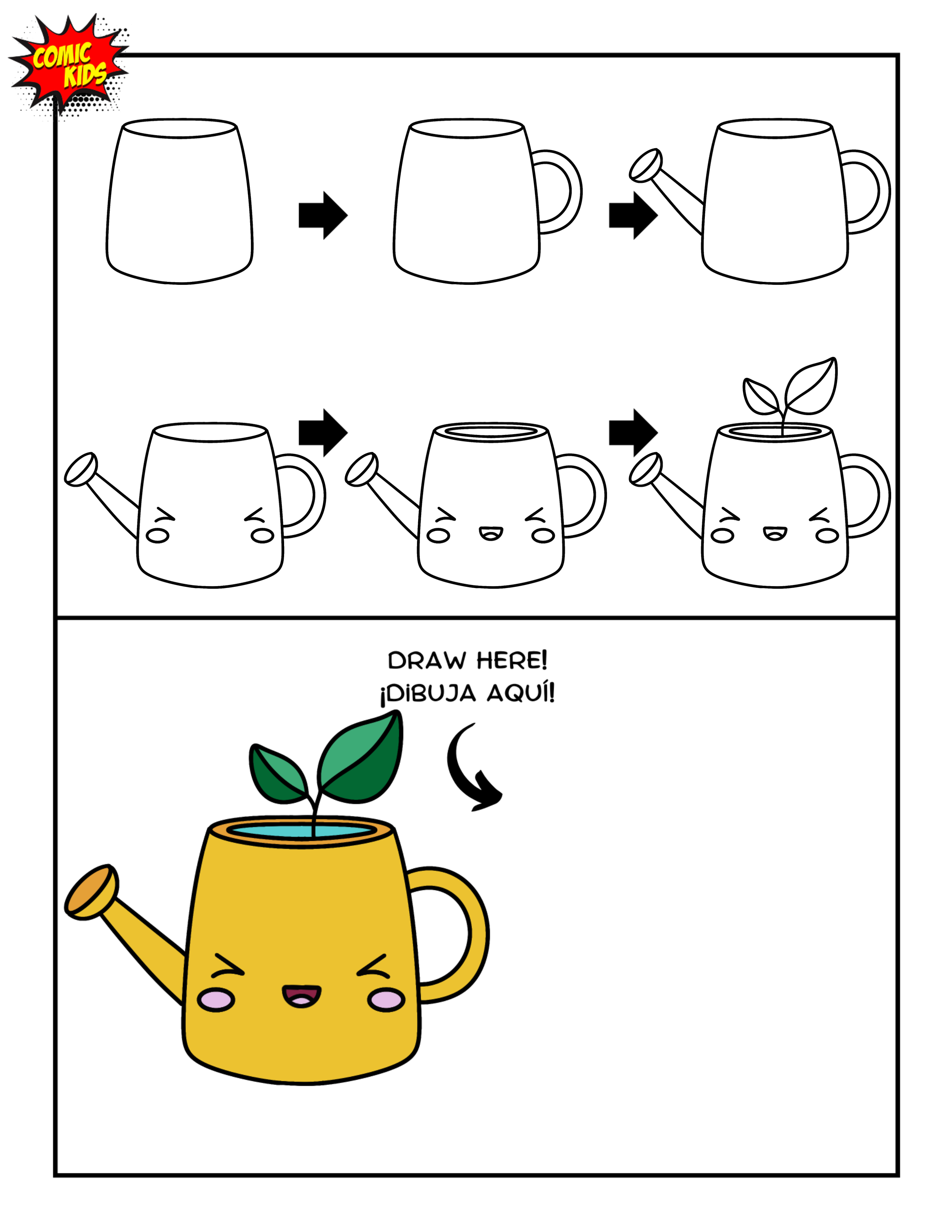 how to draw a cute daisy step by step for kids