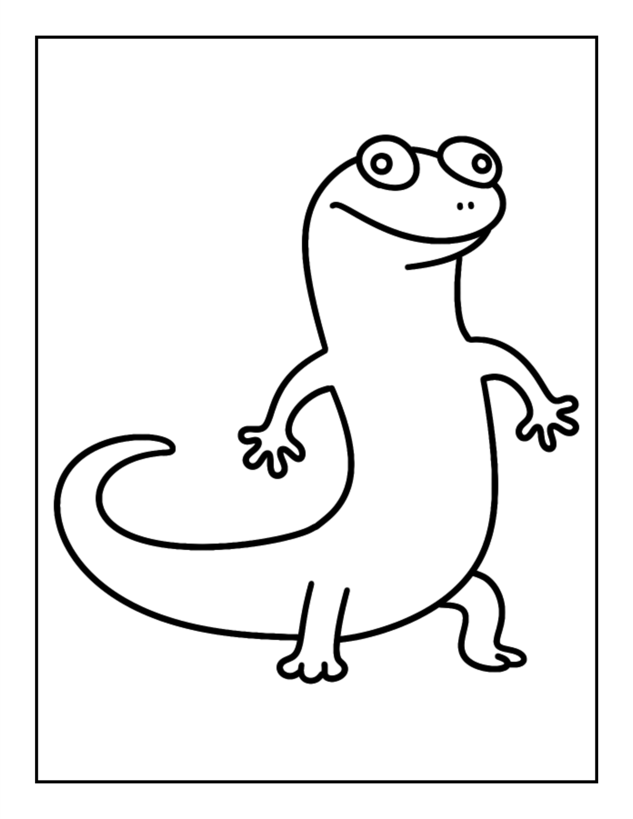 lizard from Hoppers free coloring page for kids 