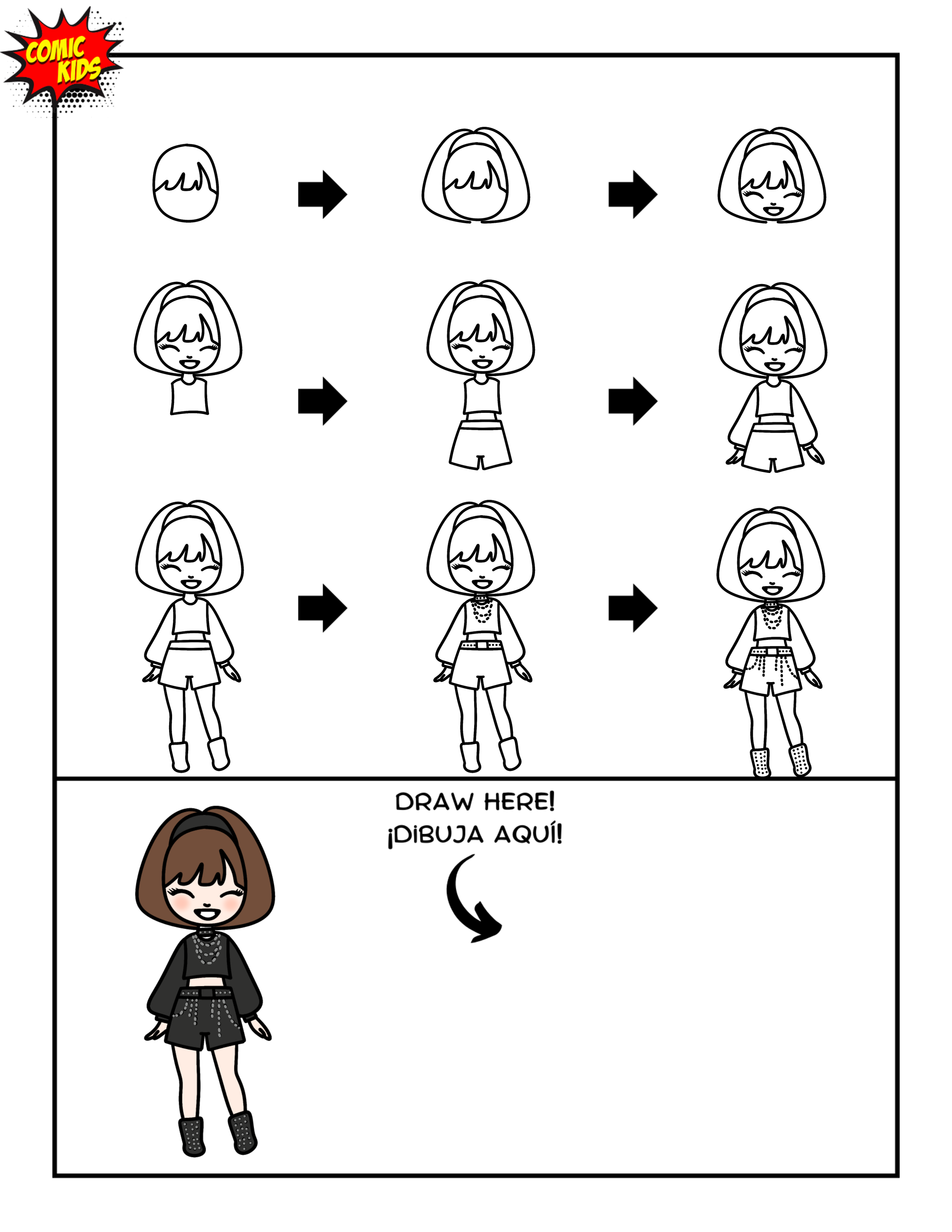 how to draw a cute Kpop girl Kpop demon hunters