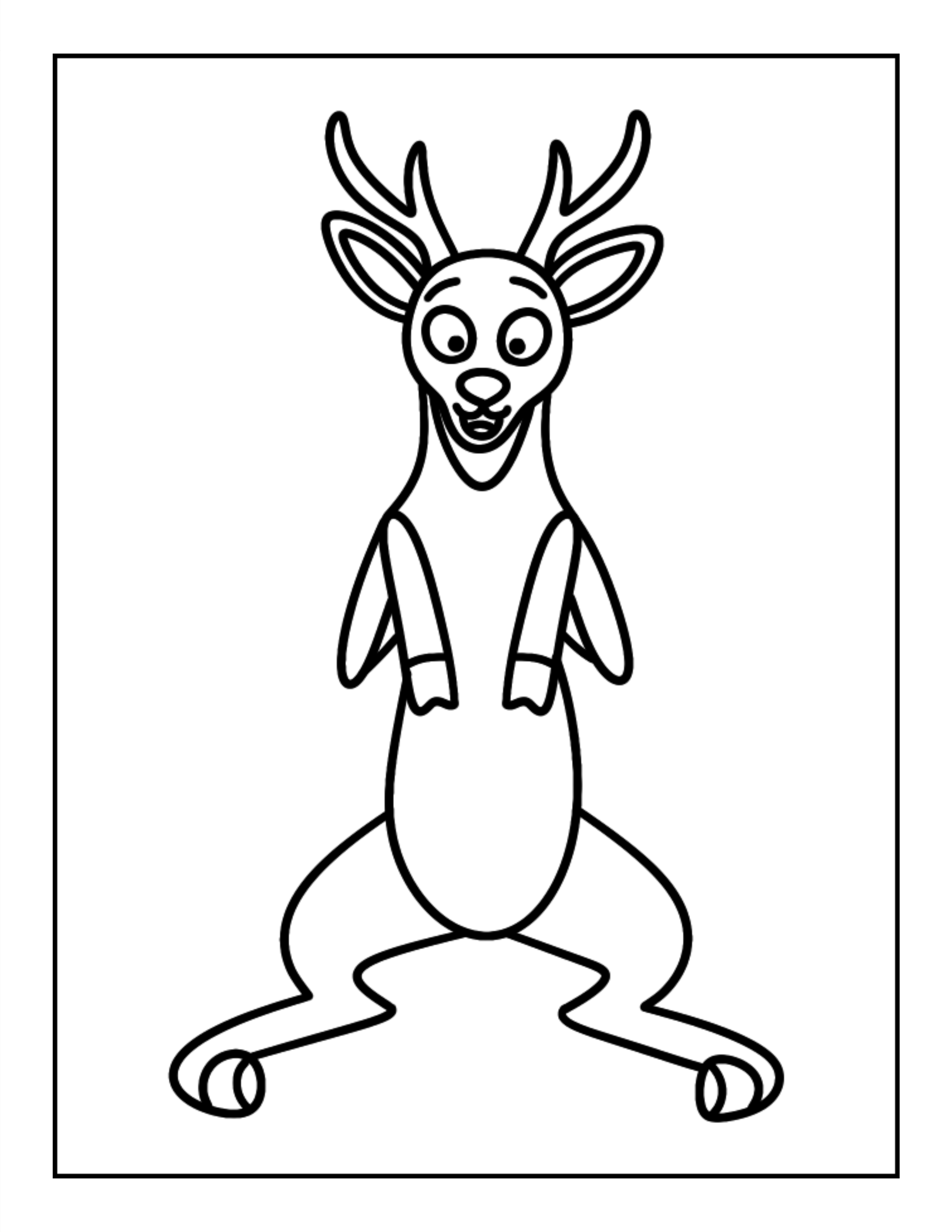 deer from Hoppers free coloring page for kids 