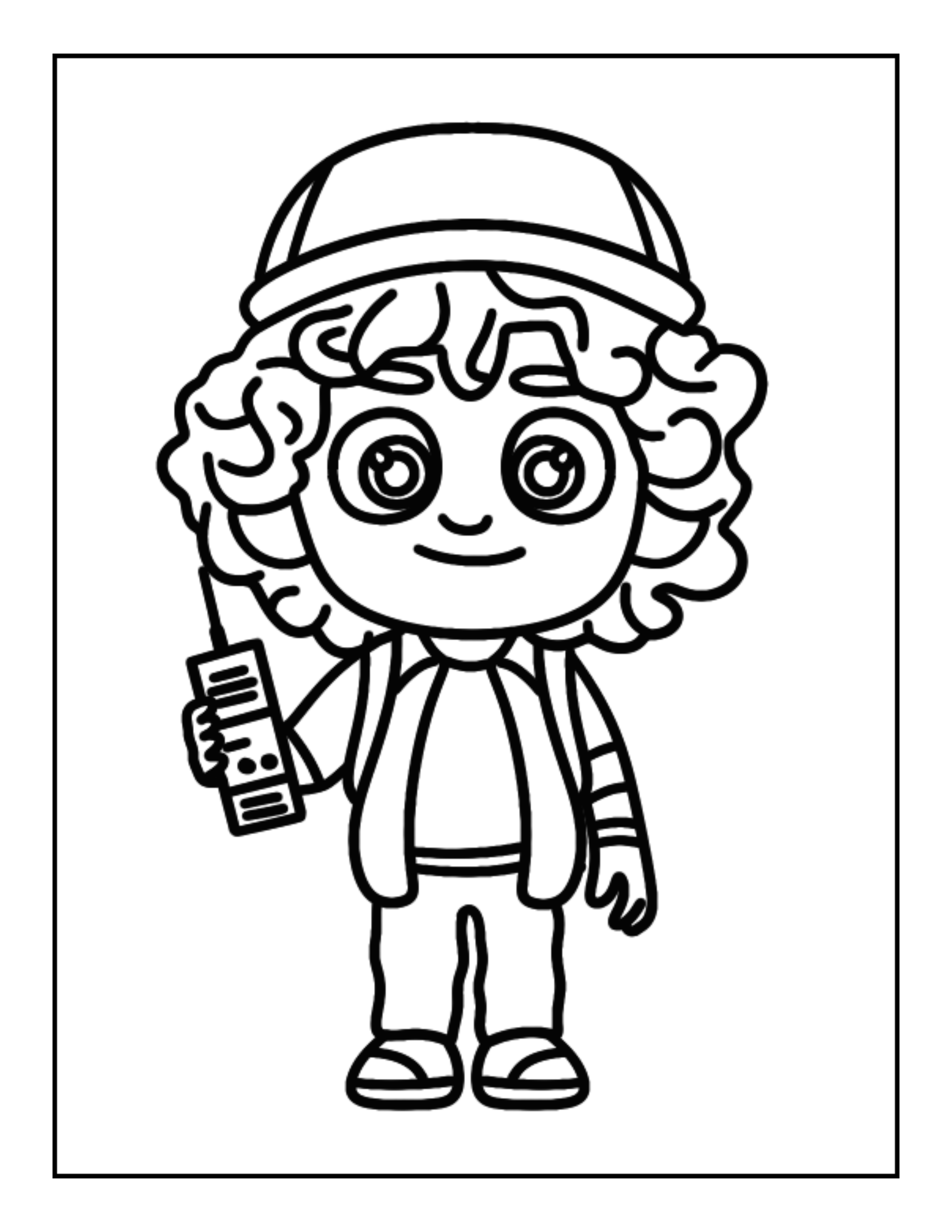 dustin from stranger things free coloring page for kids 