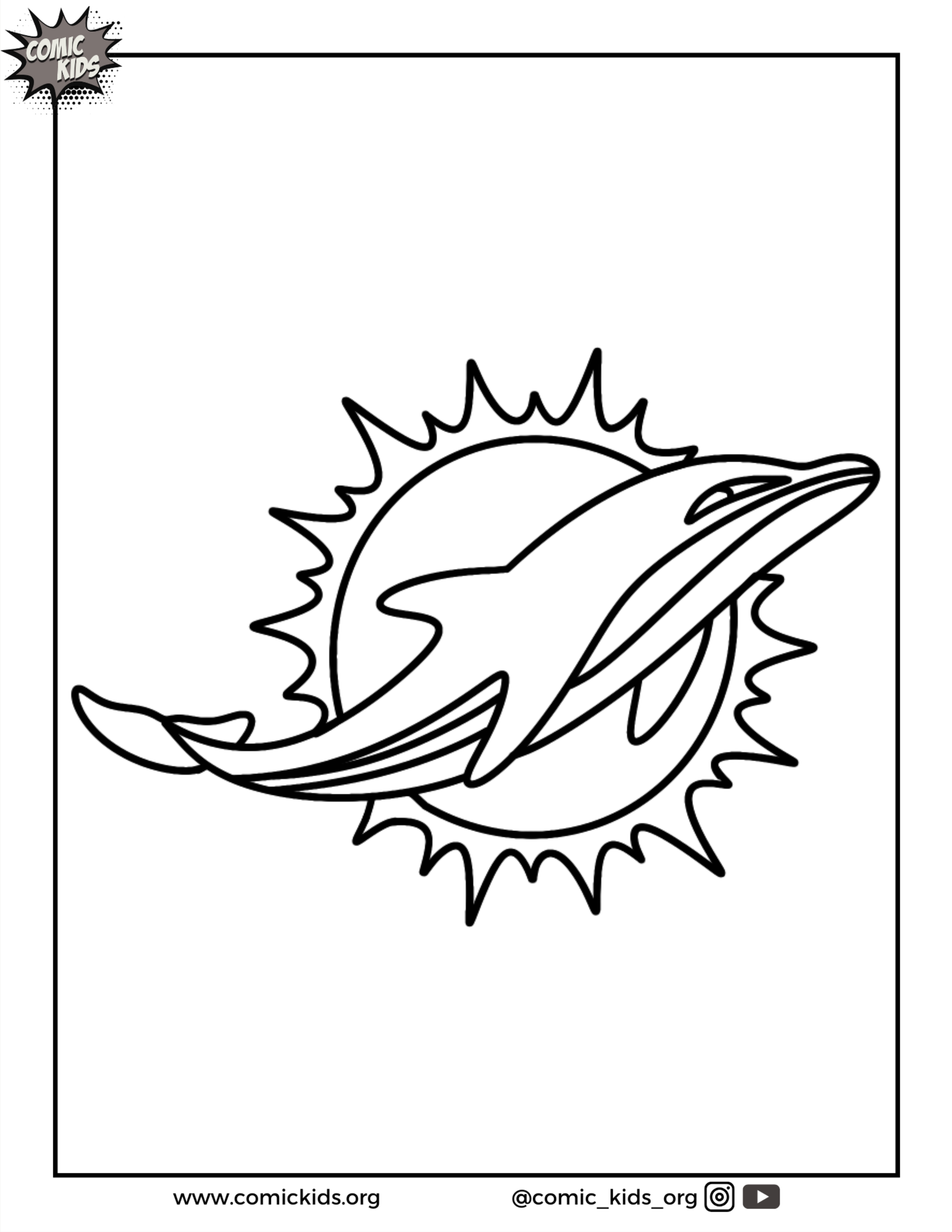 Miami Dolphins logo free coloring page for kids