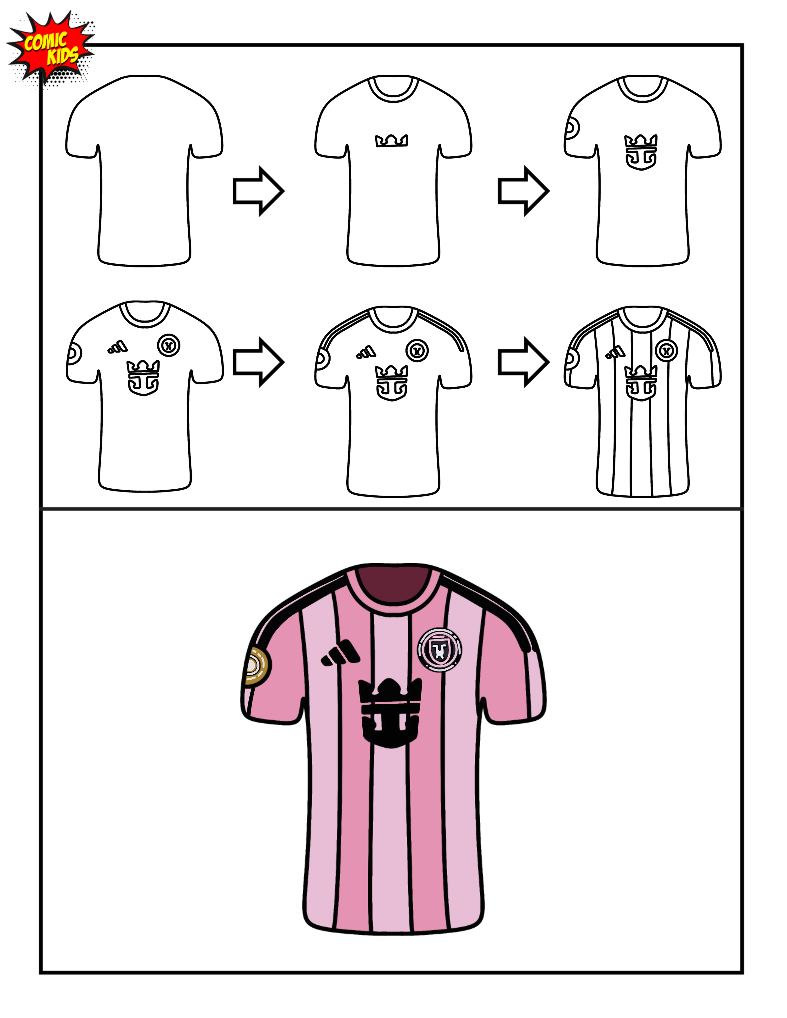 How to draw Miami FC soccer jersey step by step free art for kids