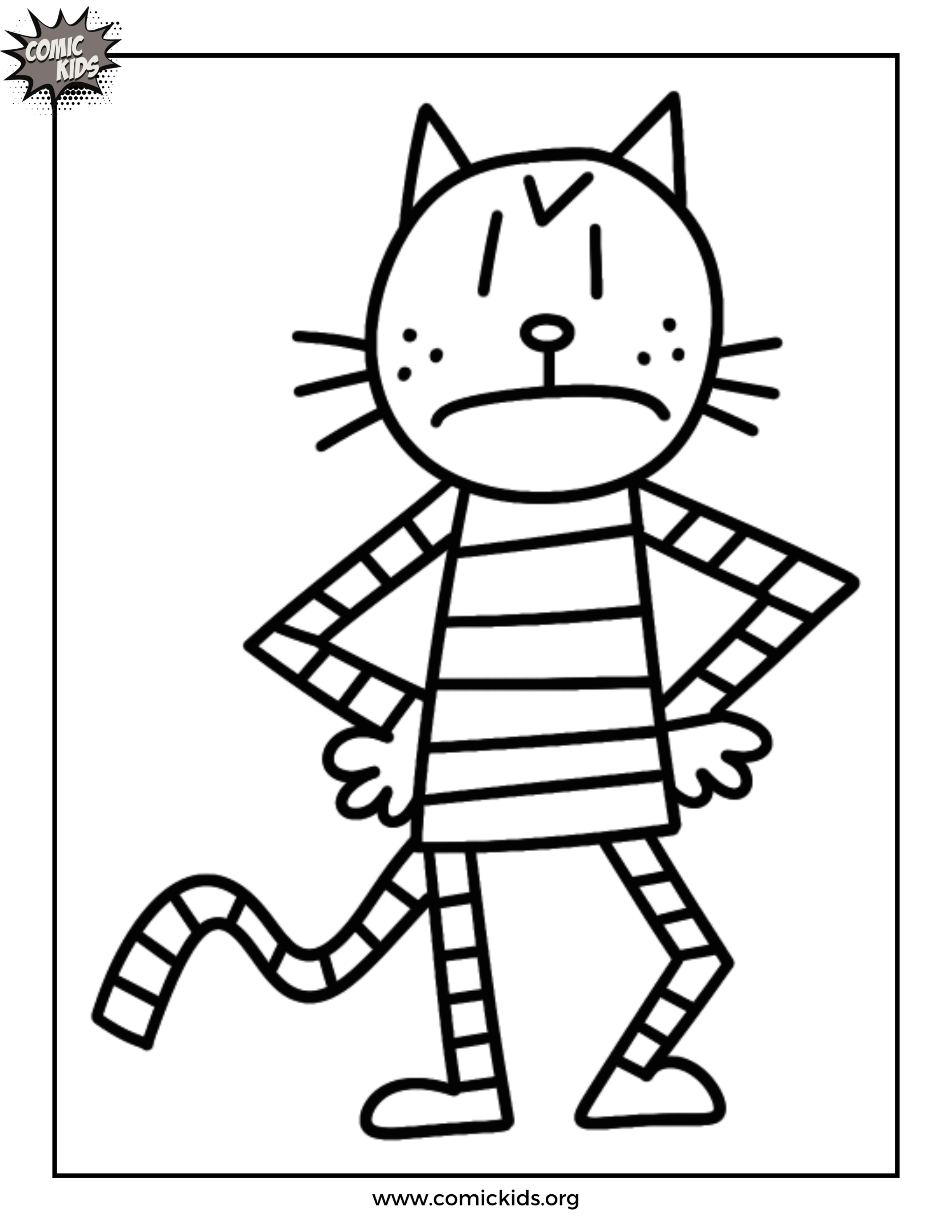 Petey the Cat from Dog Man free coloring page