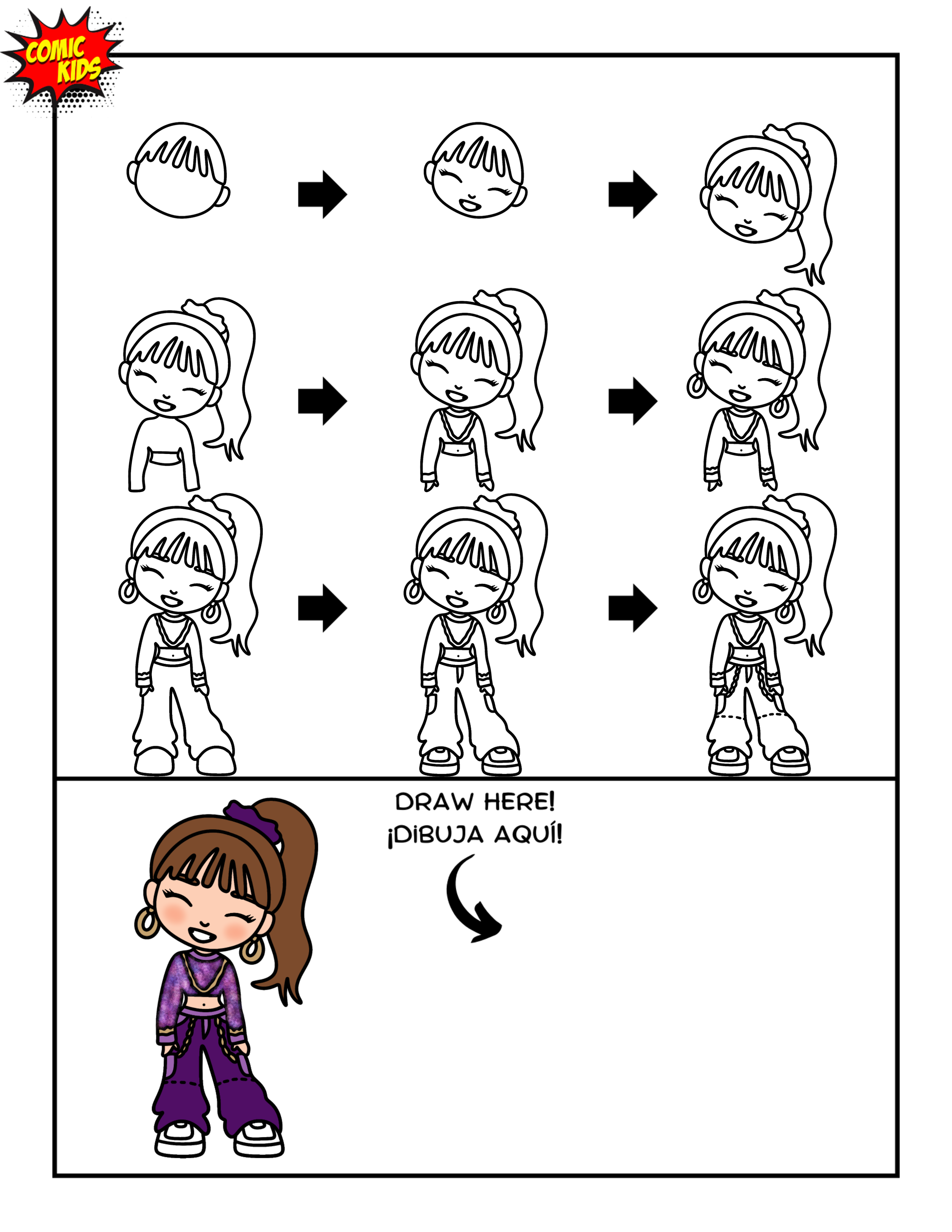 how to draw a cute Kpop girl Kpop demon hunters