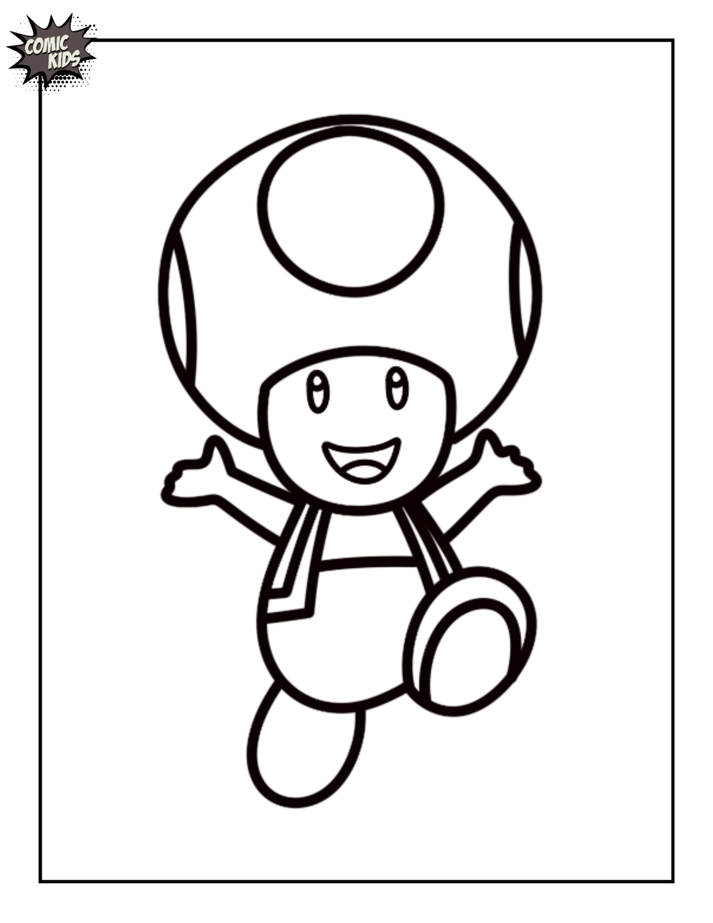 toad from super Mario coloring page for kids