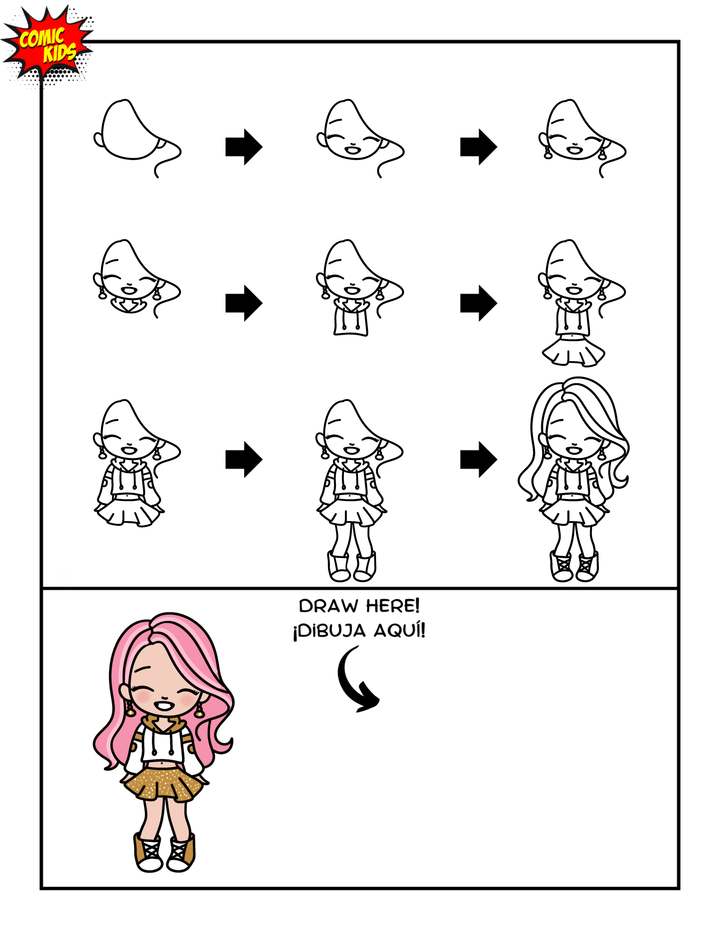 how to draw a cute Kpop girl Kpop demon hunters