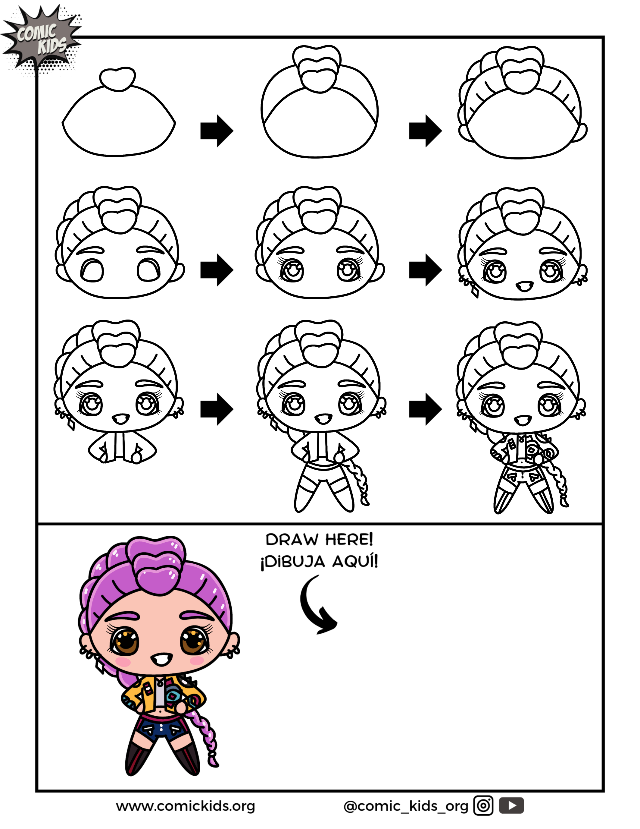 how to draw rumi from Kpop demon hunters free guided drawing 