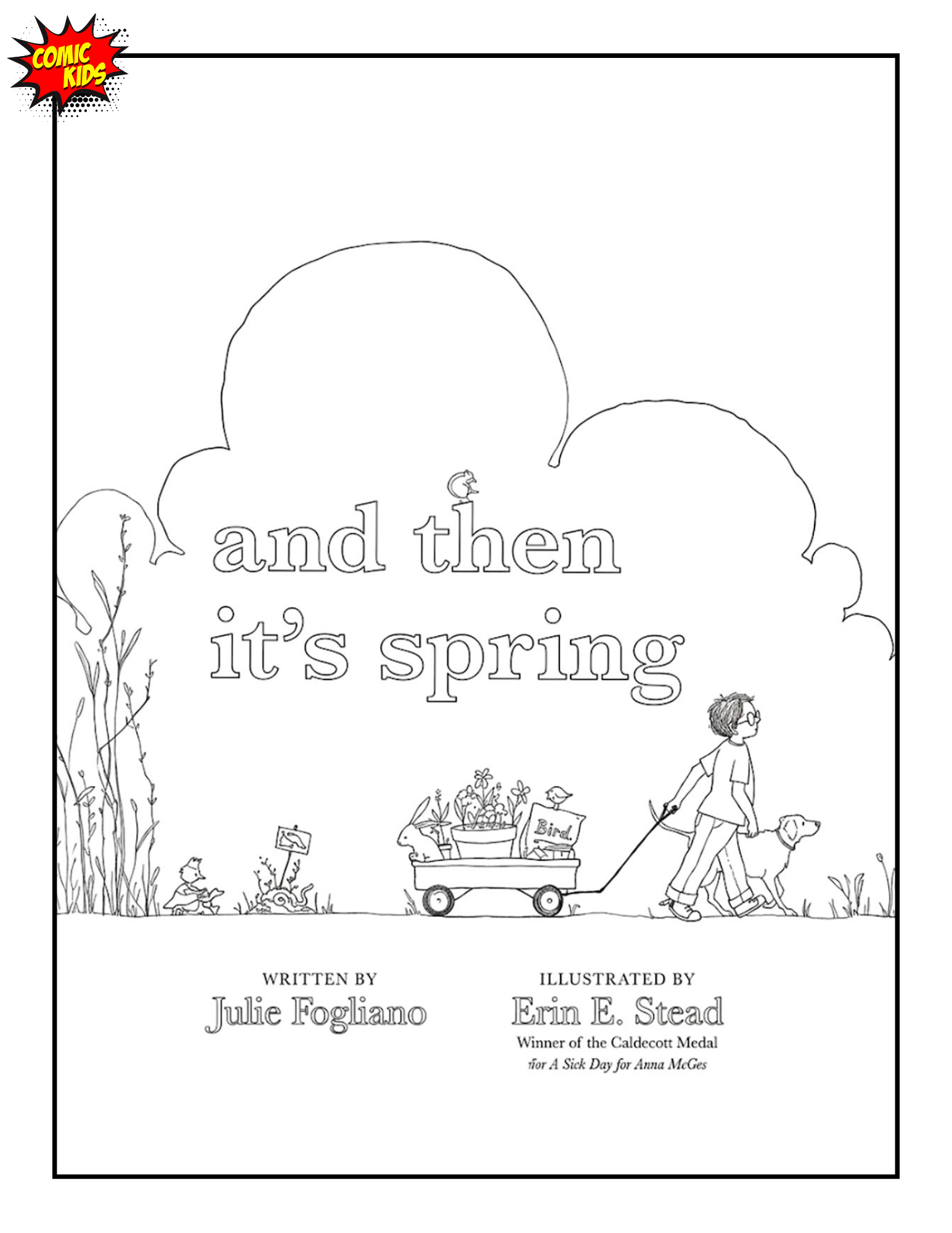 and then it's spring book free coloring page for kids 