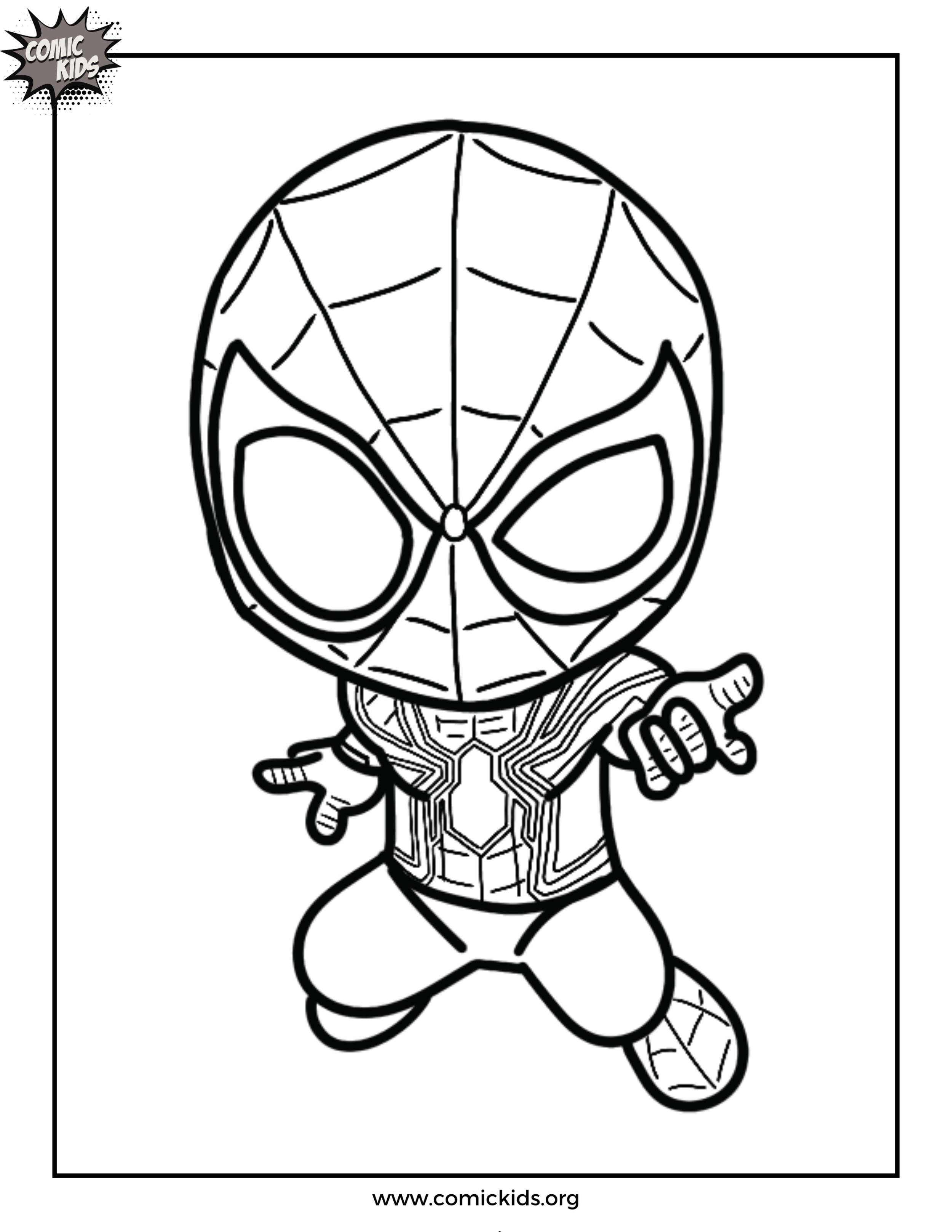 Spiderman free coloring page for kids