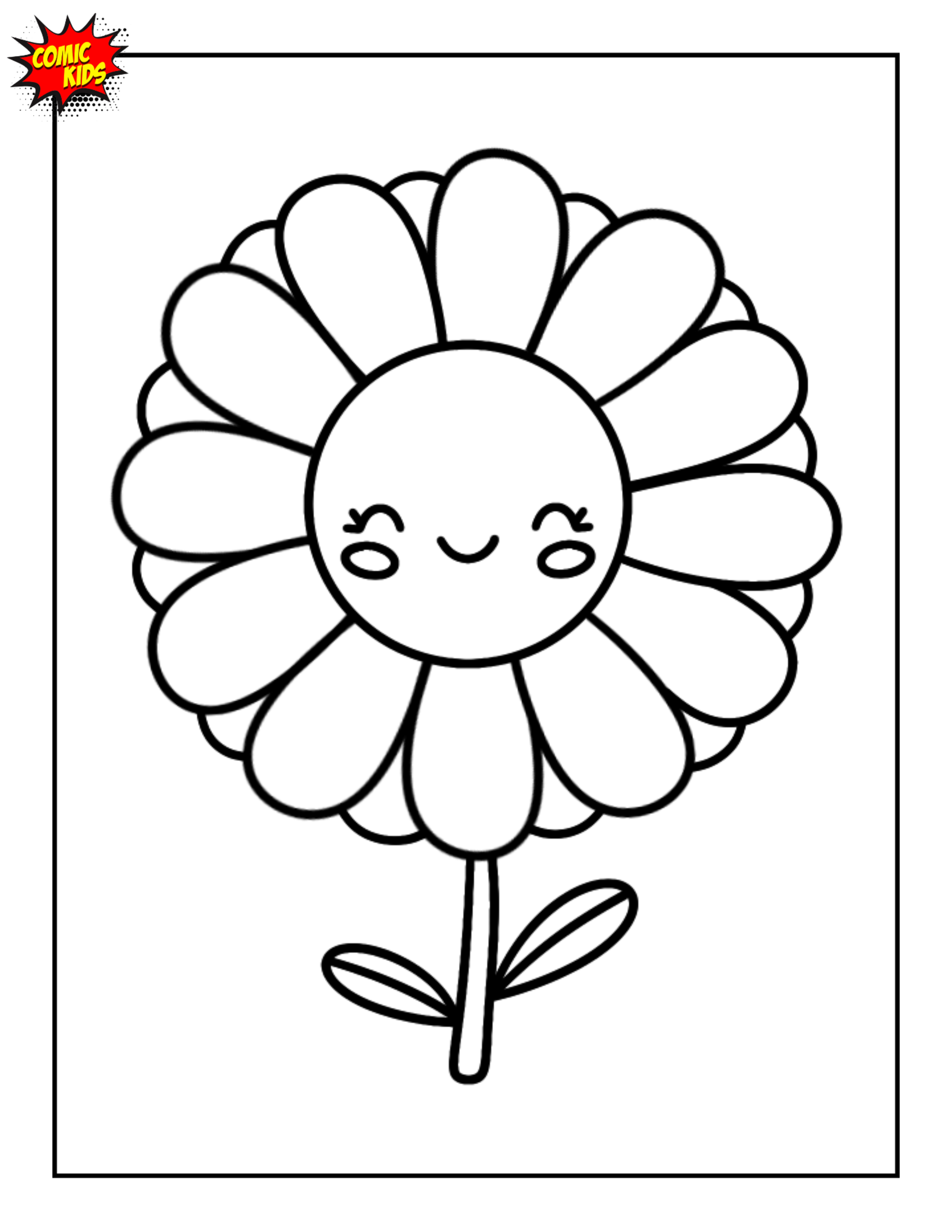 cute daisy coloring page for kids 