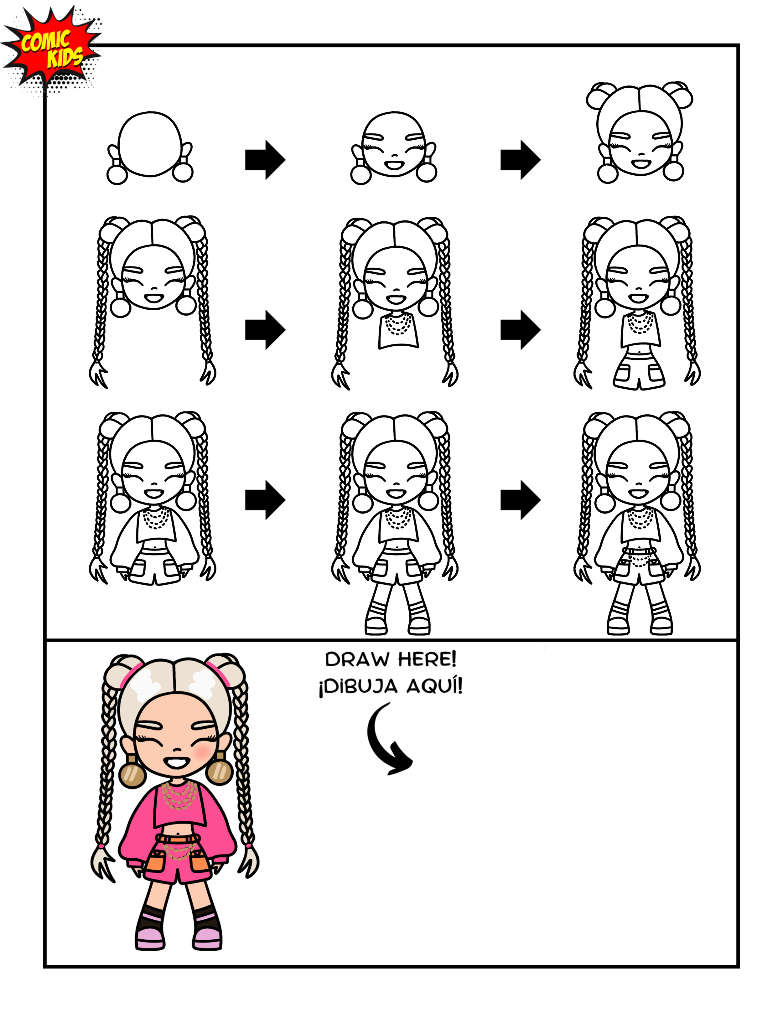 how to draw a cute Kpop girl Kpop demon hunters