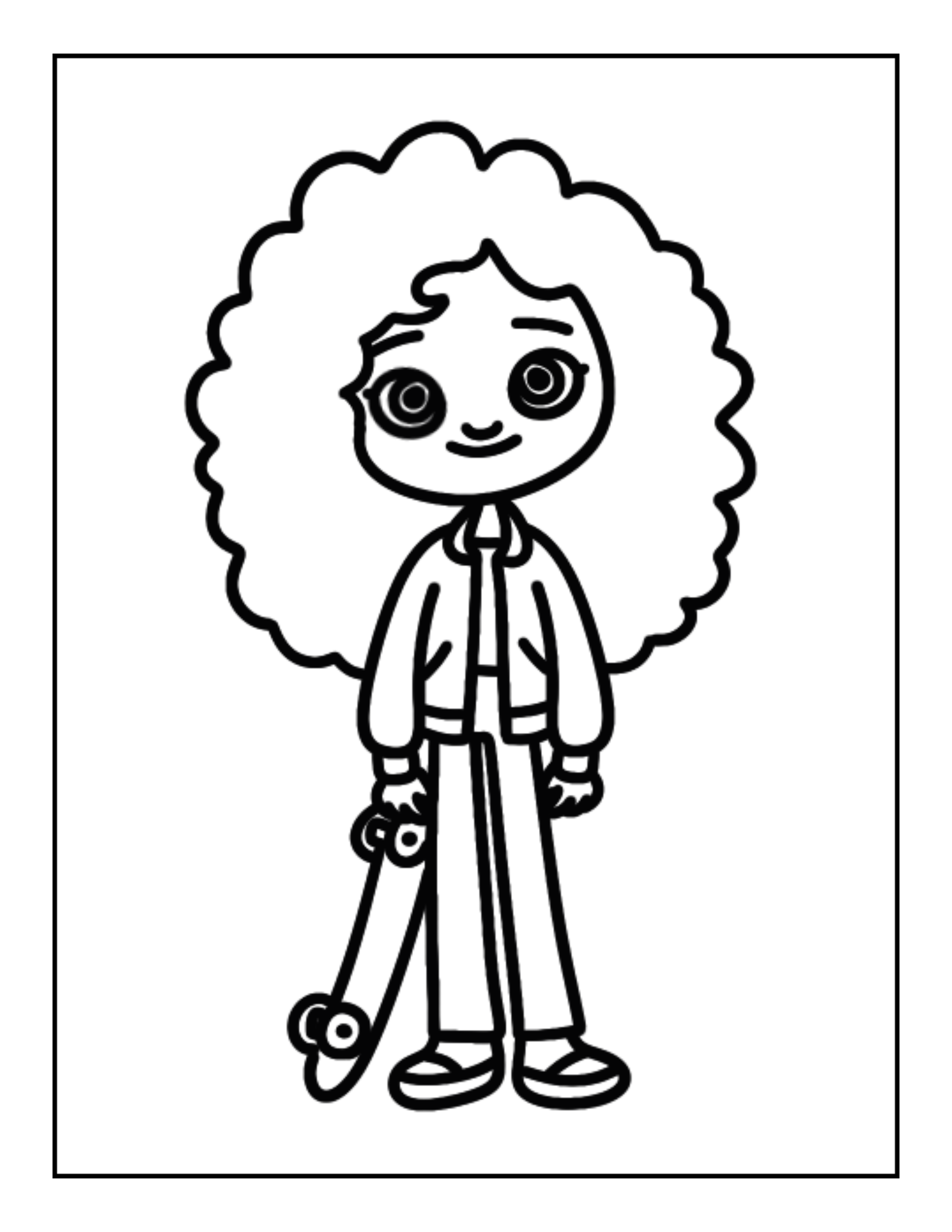 max from stranger things free coloring page for kids 