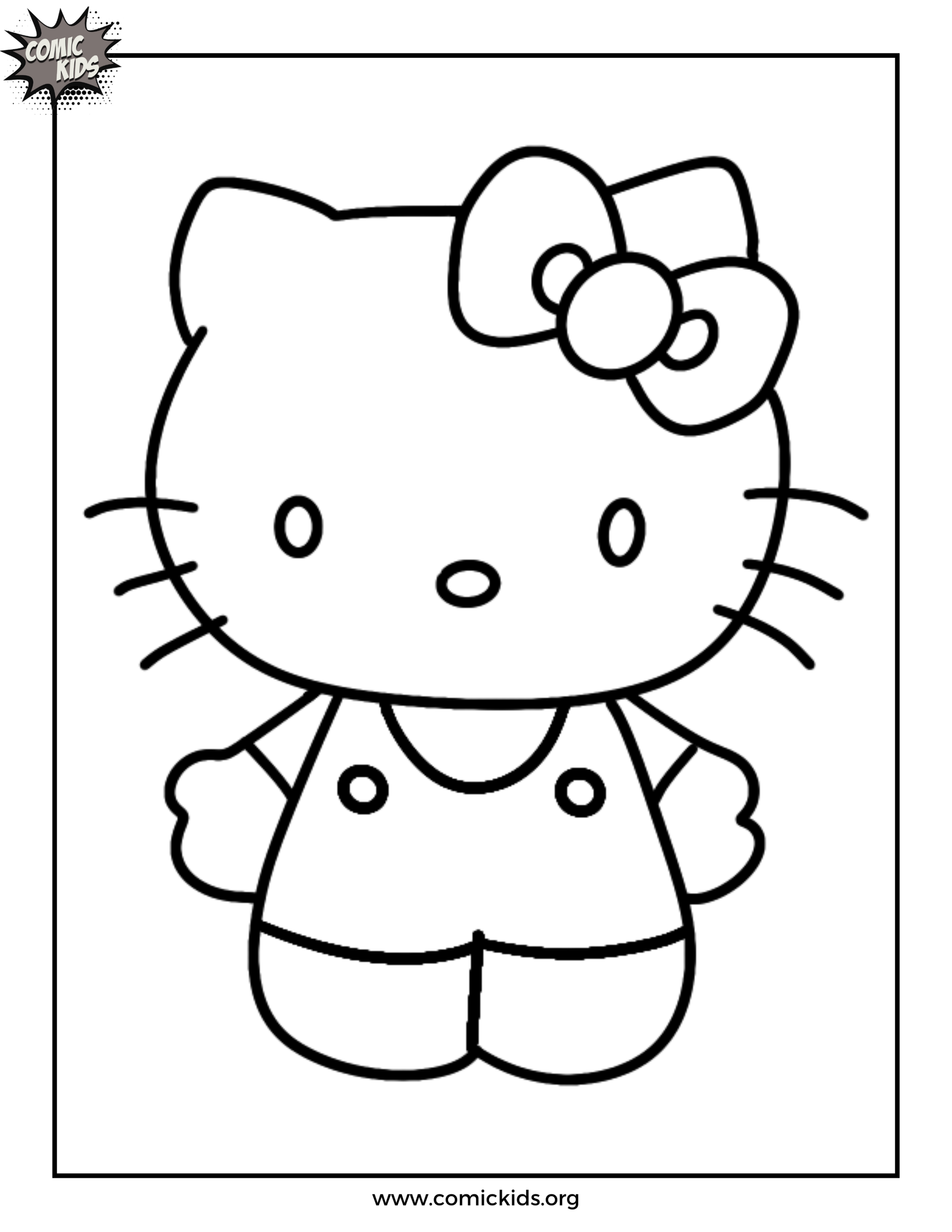 hello kitty coloring page for kids