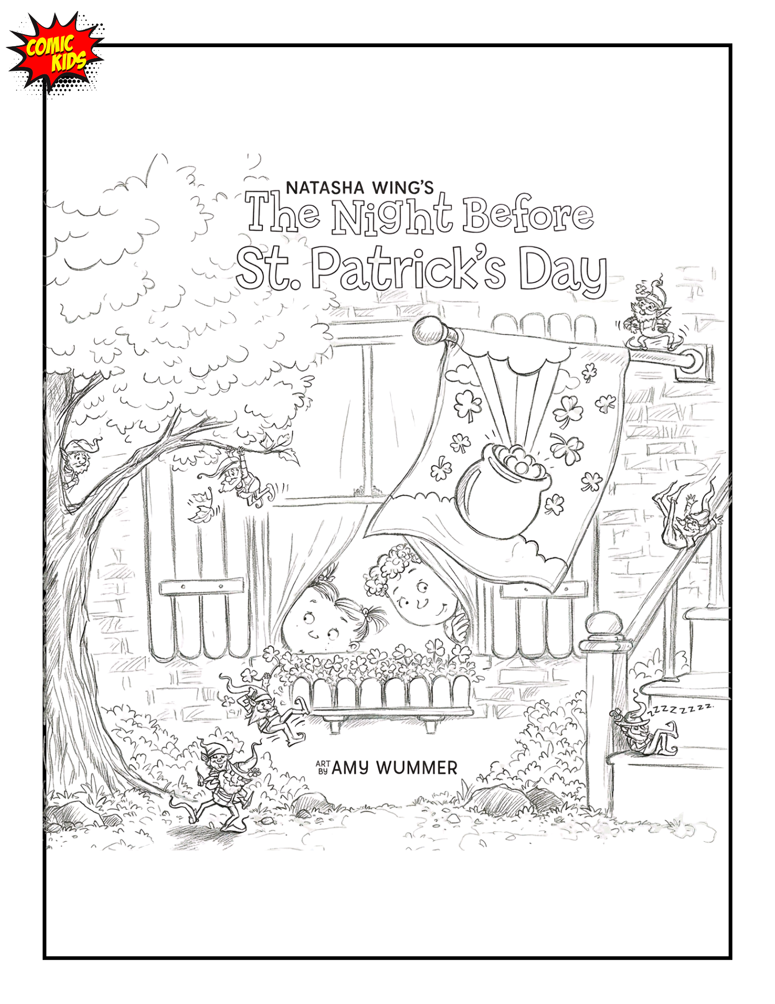 The Night Before St Patricks Day Book Coloring Page for Kids 