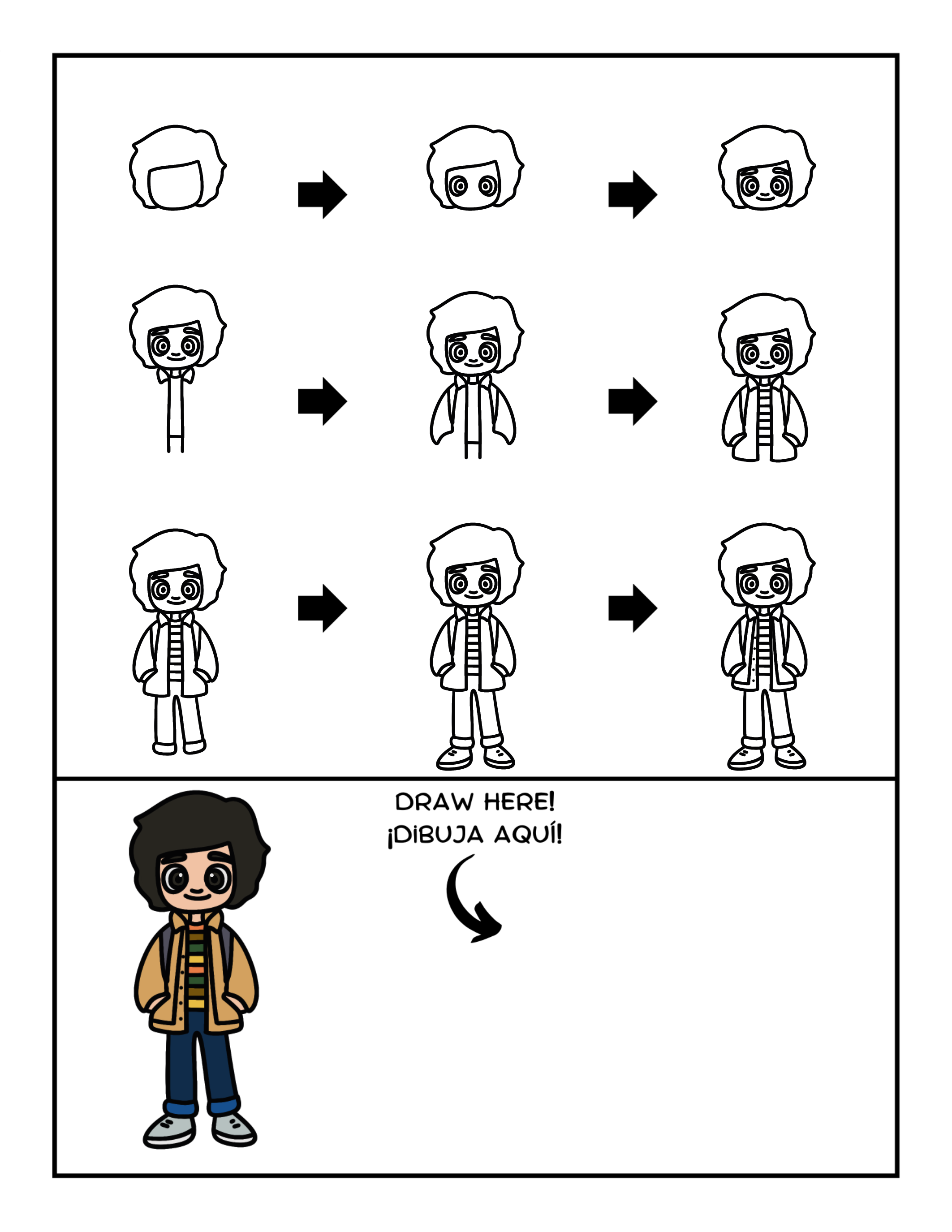 How to Draw mike from stranger things free guided drawing for kids