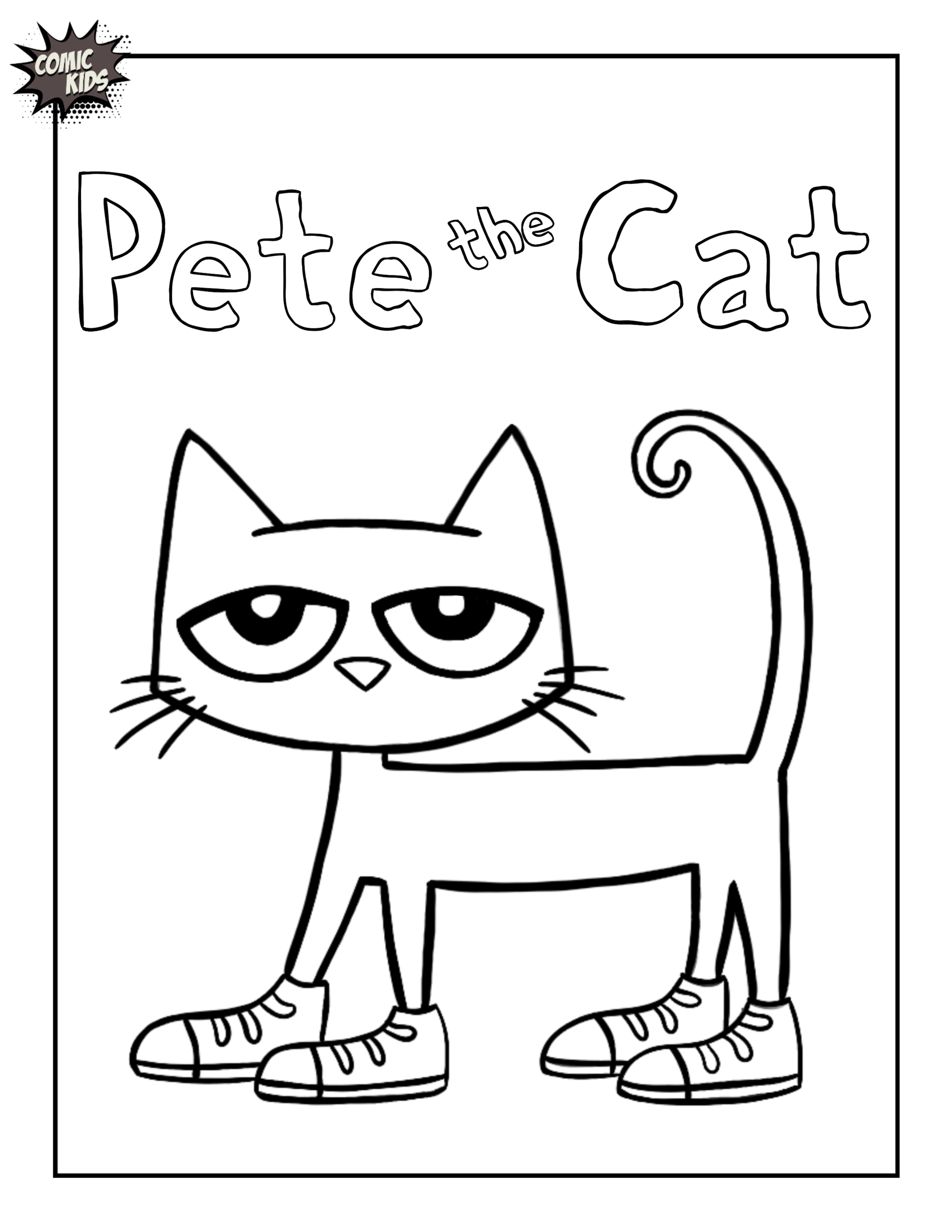 Pete the Cat Coloring Page