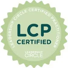 Seal with text indicating 'LCP Certified' and 'Leadership Circle Certified Practitioner'