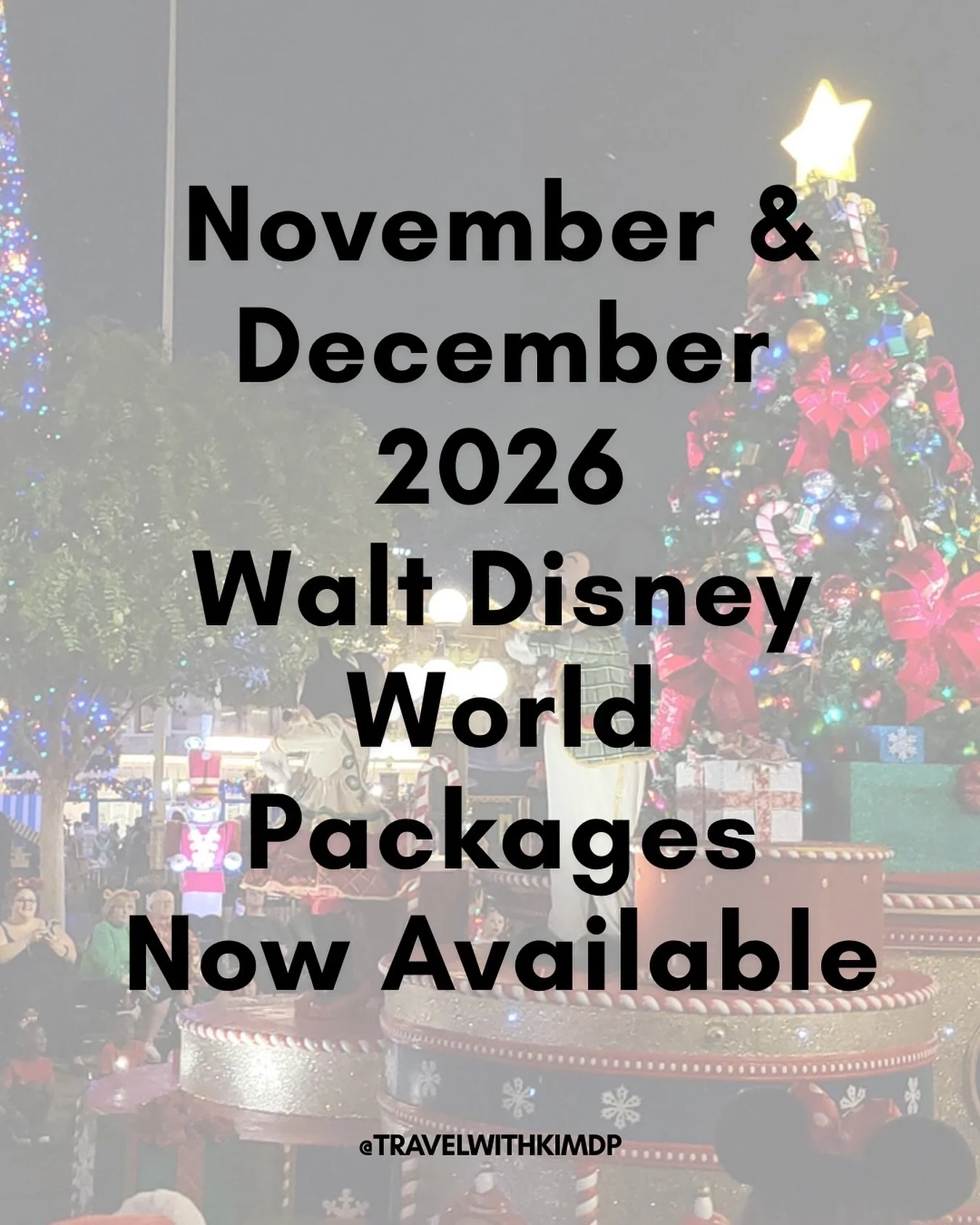 ✨ Big Disney news! ✨&thinsp;
&thinsp;
Walt Disney World Resort has officially released November &amp; December 2026 bookings &mdash; including theme park tickets, hotel stays, and vacation packages! 
&thinsp;
Ready to plan a little holiday magic? 🌲 