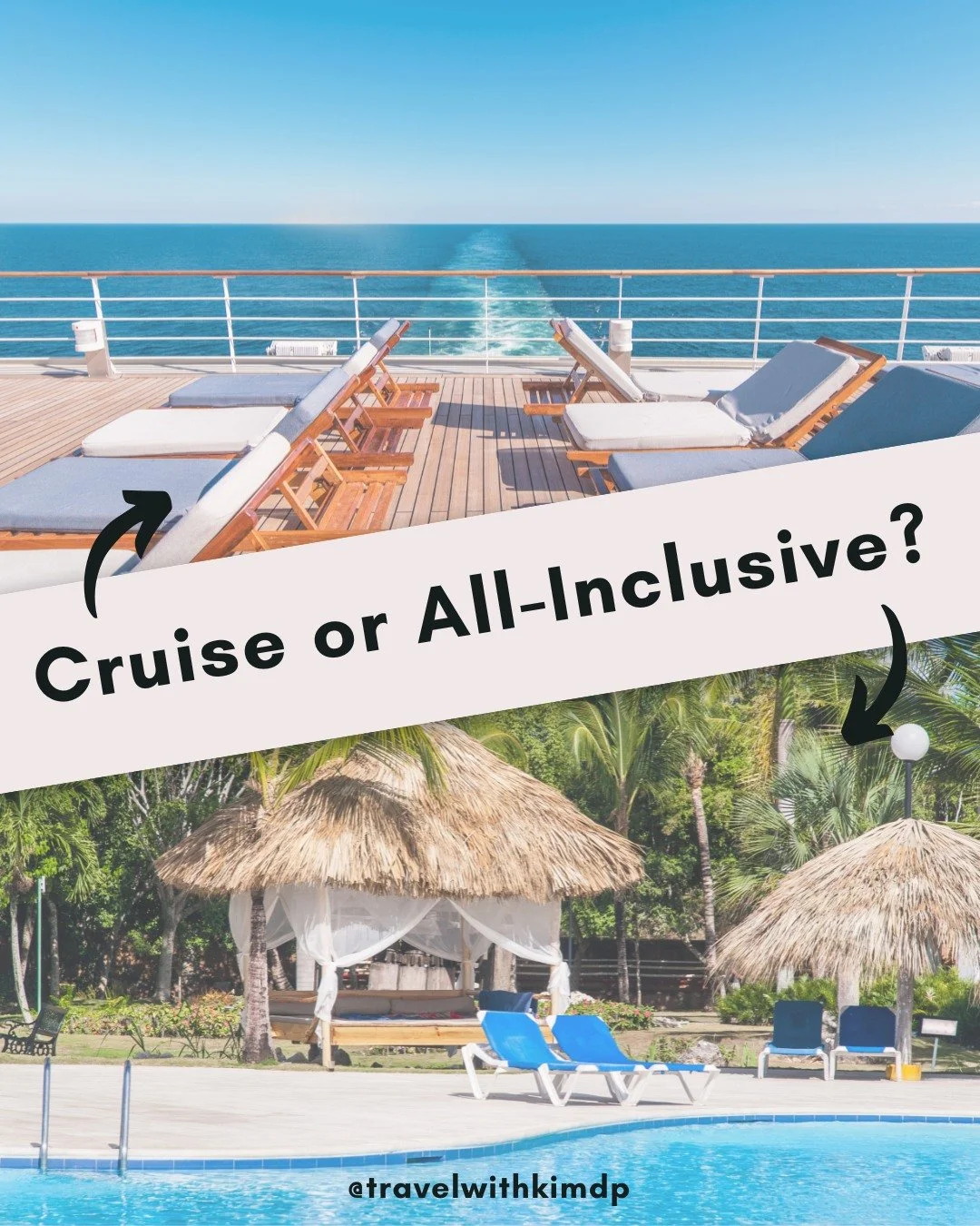 Cruise or All-Inclusive? What's your vote? 🚢 🌴 

Swipe through the slides to check out my Pros &amp; Cons for each then let me know in the comments what your vacation preference is!

#cruise #allinclusive #familytravel #solotravel #letsgoonvacation