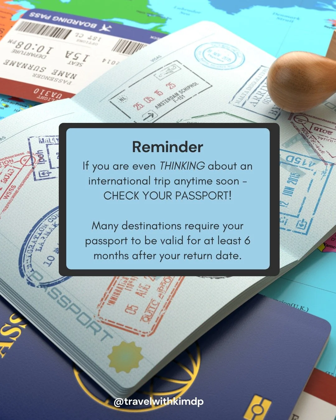 ✨ PSA for all travelers &mdash; check those passports! ✨ 

Before you start dreaming about your next trip, take a peek at your passport&rsquo;s expiration date. Many destinations require your passport to be valid for at least 6 months after your retu