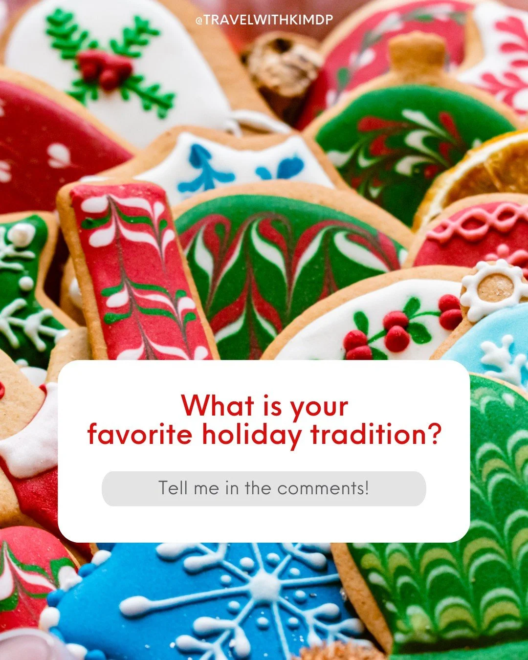What is your favorite holiday tradition? I'll go first!

We love decorating cookies on Christmas Eve! Such a fun activity to do as a family ❤️ 

Now tell me - what's your favorite holiday tradition?

#holidays #traditions #justforfun #travel #mom #mo