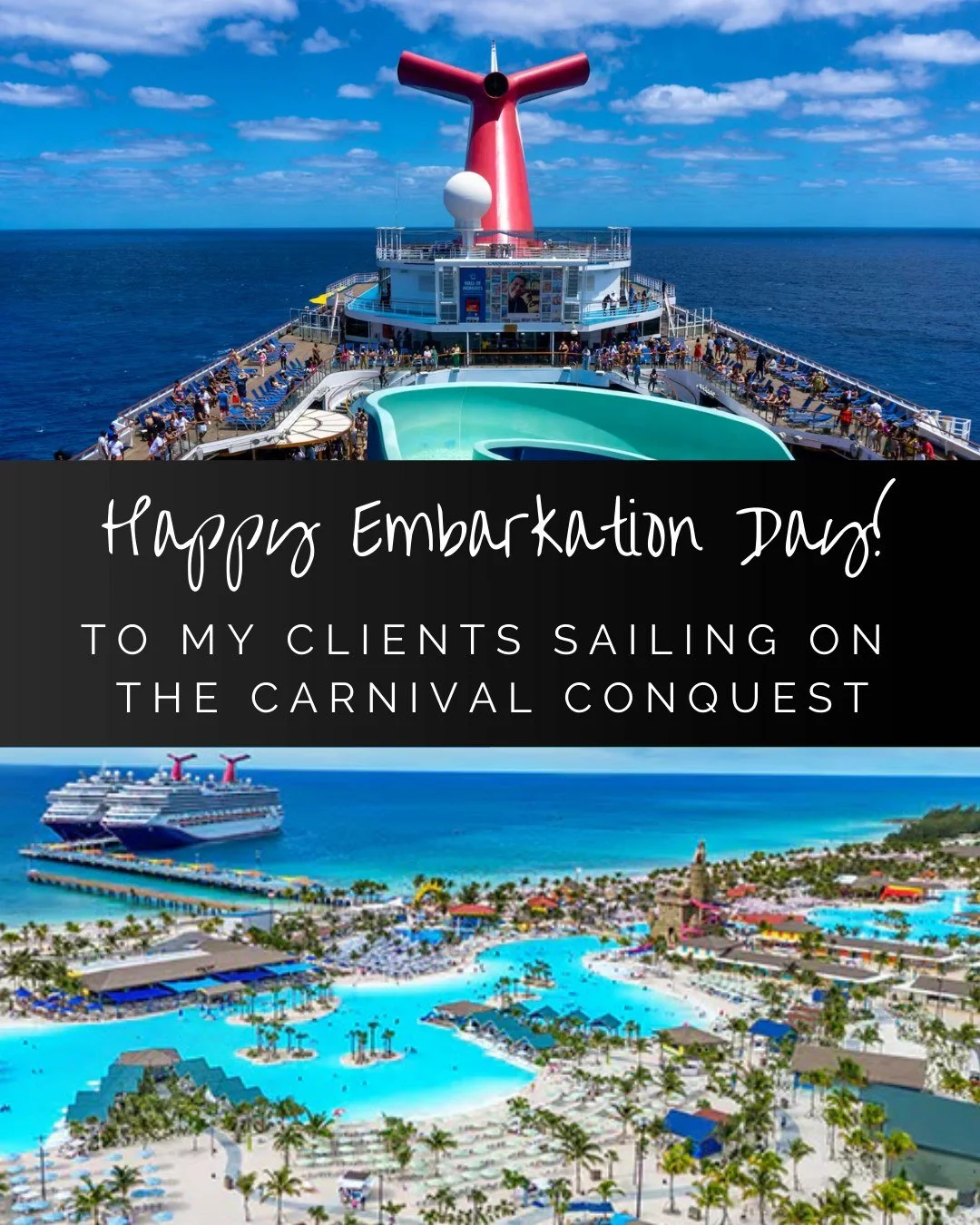 Happy Embarkation Day to my clients sailing on the Carnival Conquest! 🚢 Wishing your family a fabulous cruise!

#cruise #cruisevacations #travelplanner #goldgellgetaways #familytravel #travelagent #celebrationkey #carnivalcruise #carnivalcruiseline 