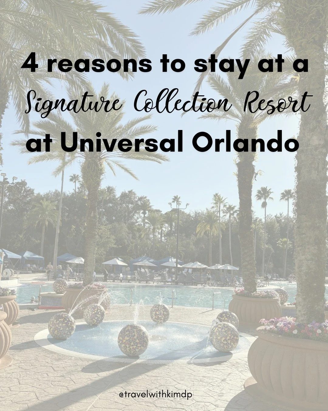 Thinking about a trip to Universal Orlando? Here are my top 4 reasons to consider staying at a Signature Collection Resort during your next visit:

✨ Early Park Admission &ndash; get into select parks before the crowds
✨ Unlimited Express Pass includ