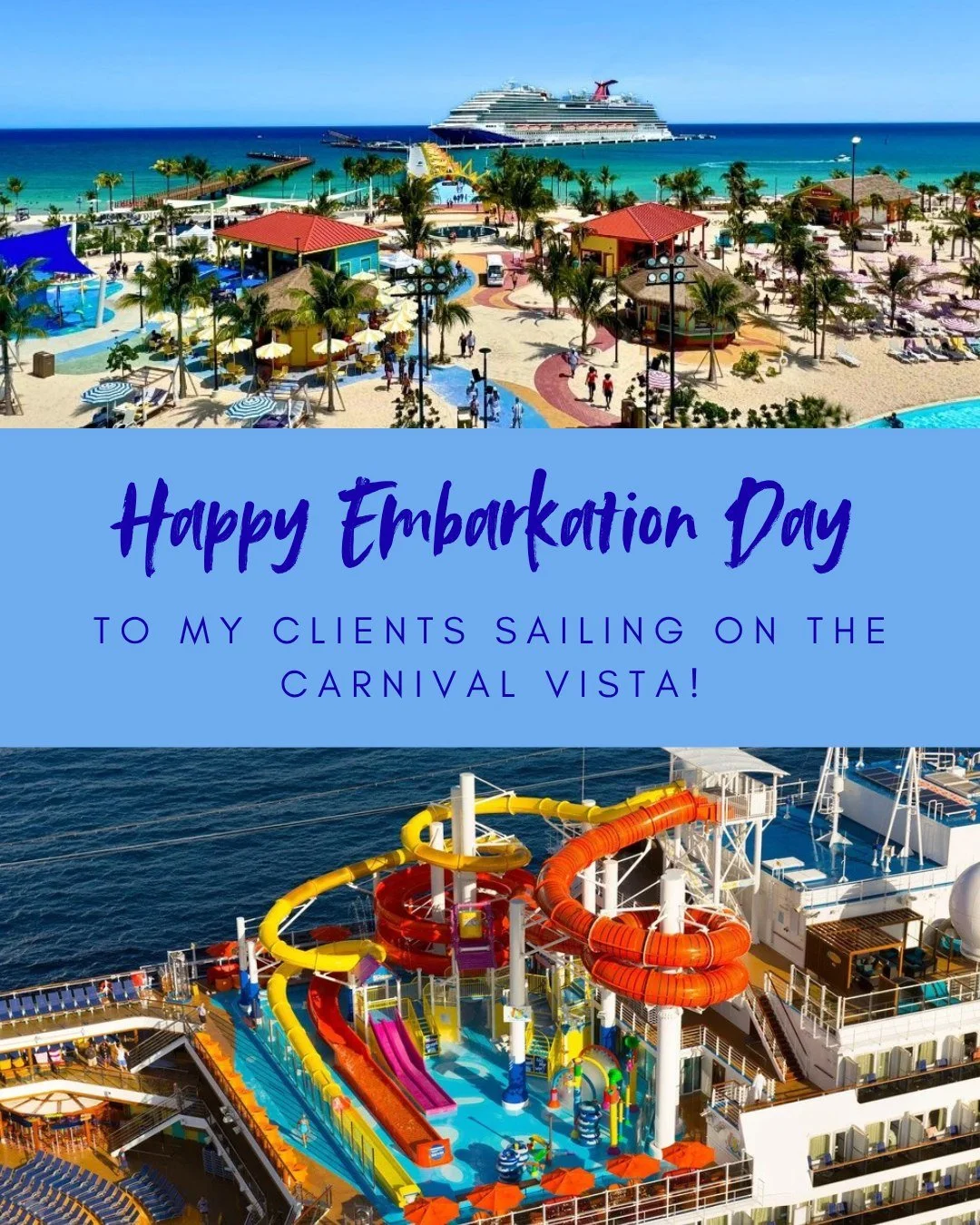 Happy Embarkation Day to the W Family! Enjoy your cruise on the Carnival Vista 🚢 ❤️ 

#cruise #clientcruise #carnival #travelplanner #goldgellgetaways