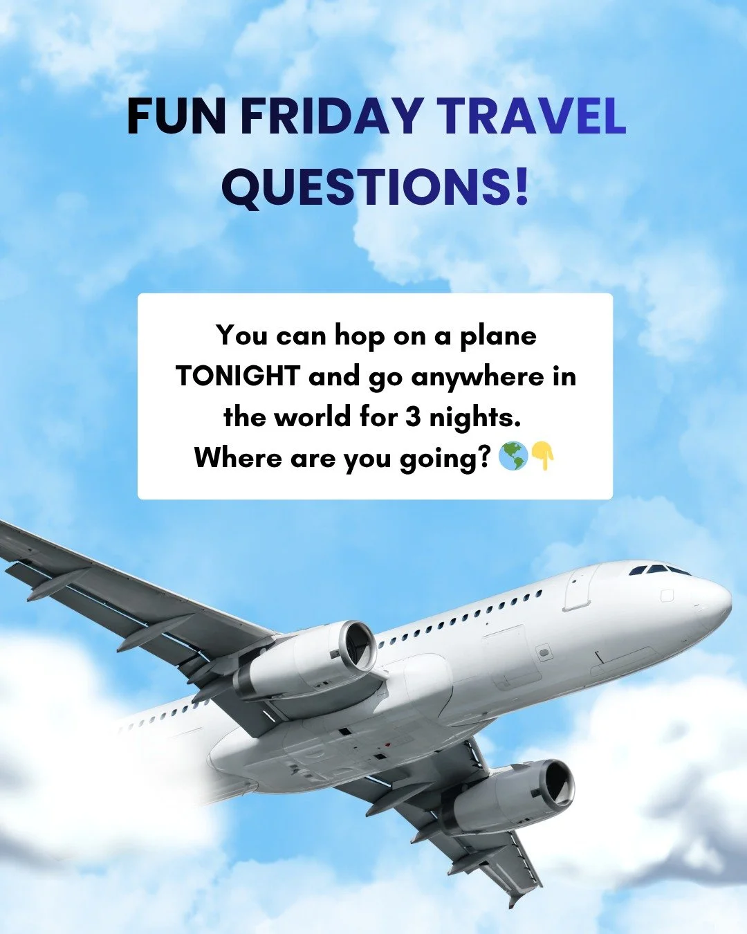 Fun Friday Travel Questions! Tell me your answers in the comments! ✈️

#justforfun #travelfun #travelquestions #goldgellgetaways #travelplanner