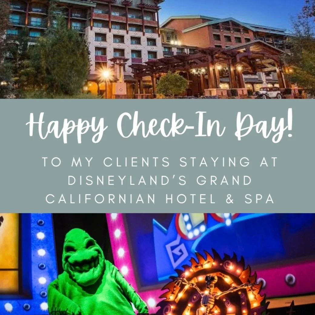 Happy Check-In Day to my clients staying at Disneyland&rsquo;s Grand Californian Hotel &amp; Spa! The J Family is visiting Disneyland and has special event tickets to the Oogie Boogie Bash! 👻 Wishing you the best spooky season trip!

#disneyland #cl