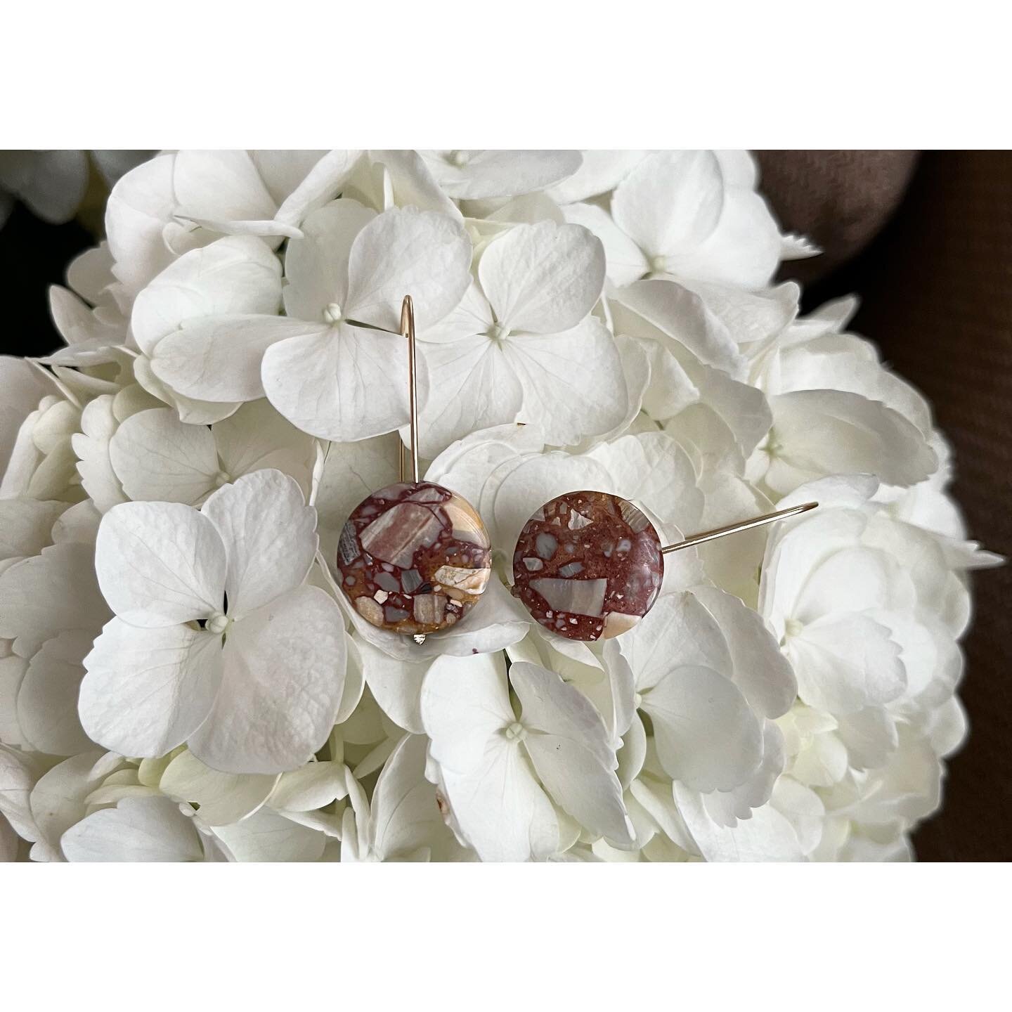Never been so delighted to match a floor. #terrazolove 
Arc Earrings, Bressicated Jasper, 14k gold fill