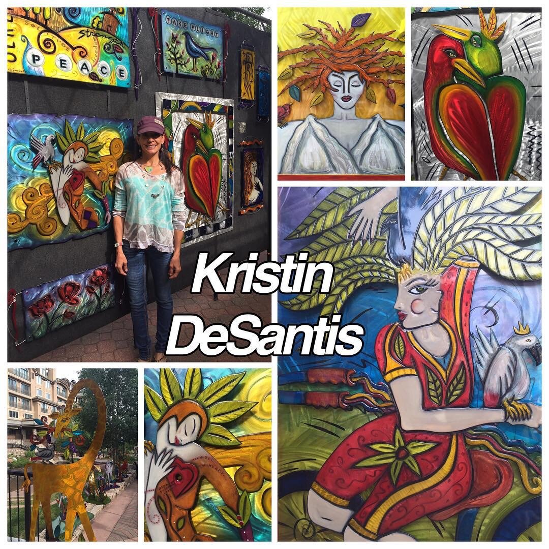 Kristin DeSantis Metal relief sculptural paintings
