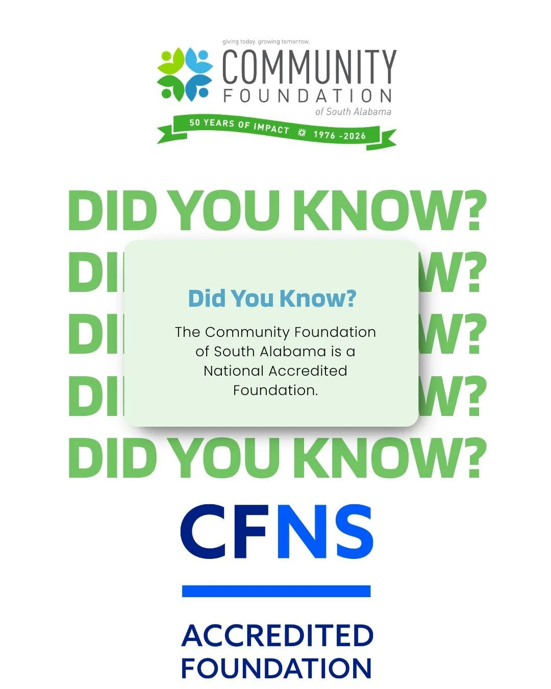 We&rsquo;re a national standards-accredited foundation, a distinction that reflects our commitment to excellence, transparency, and accountability in everything we do.

As we celebrate 50 years of impact, this distinction is more than a recognition o