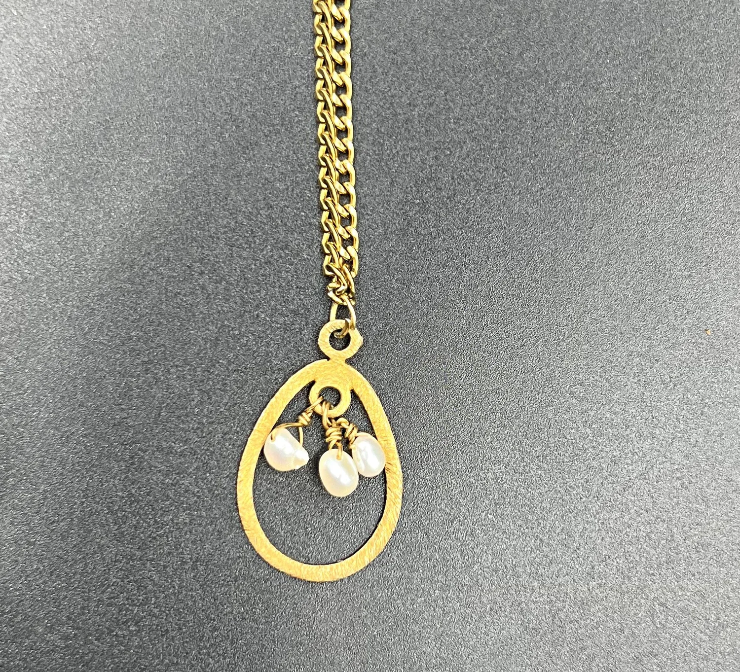 Triple pearl drop and gold necklace — kellyvirginia