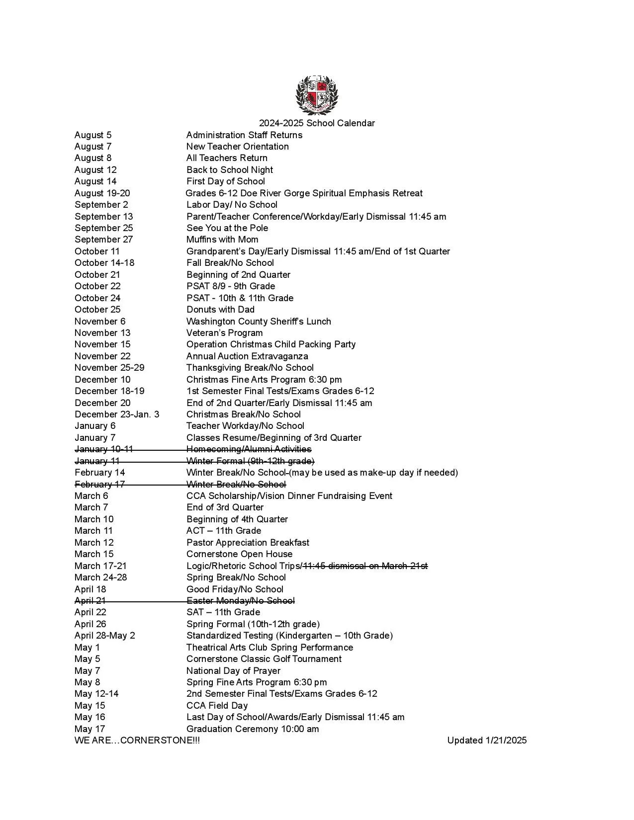 2024-2025 School Calendar — Cornerstone Christian Academy 2024-2025-school-calendar-cornerstone-christian-academy