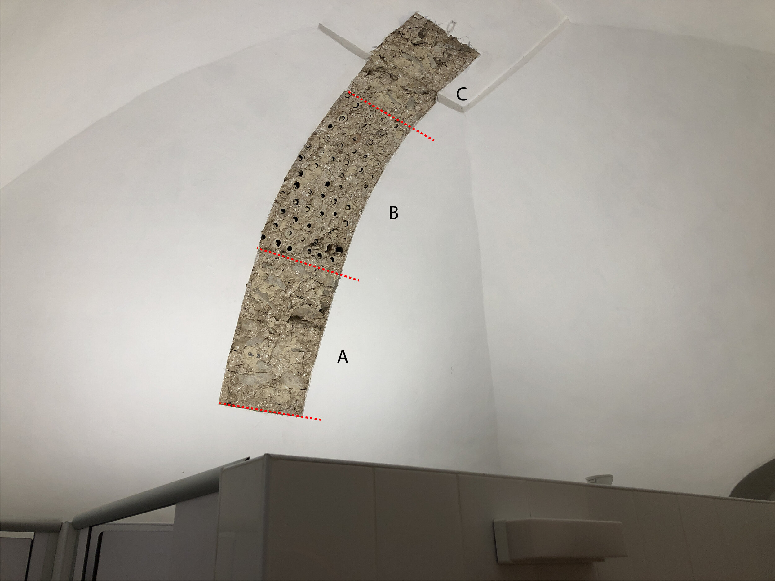  Figure 3. Vaults made of out Stone-terracotta mixed technique. A: Stone, B: Terracotta pipes 