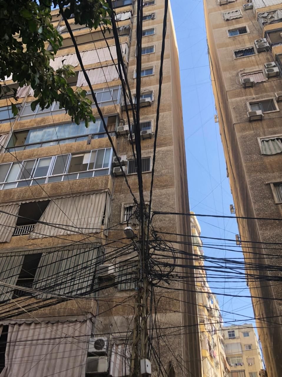 Exposed cables on a utility pole. Photo&nbsp;by author.