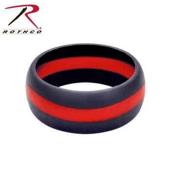Thin Red Line Silicone Ring