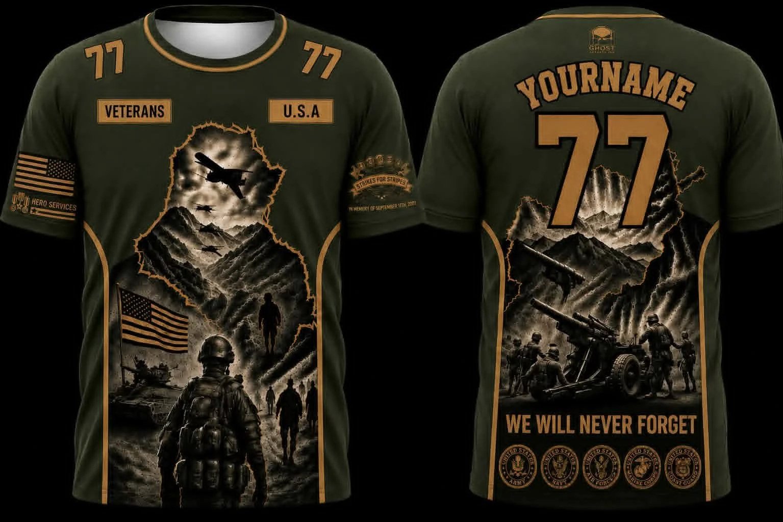 Strikes for Stripes- Veteran's jersey