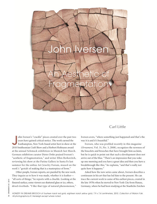 ORNAMENT magazine, John Iversen An aesthetic of fragmentation