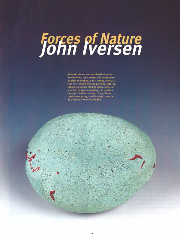 AMERICAN CRAFT magazine article, Forces of Nature John Iversen